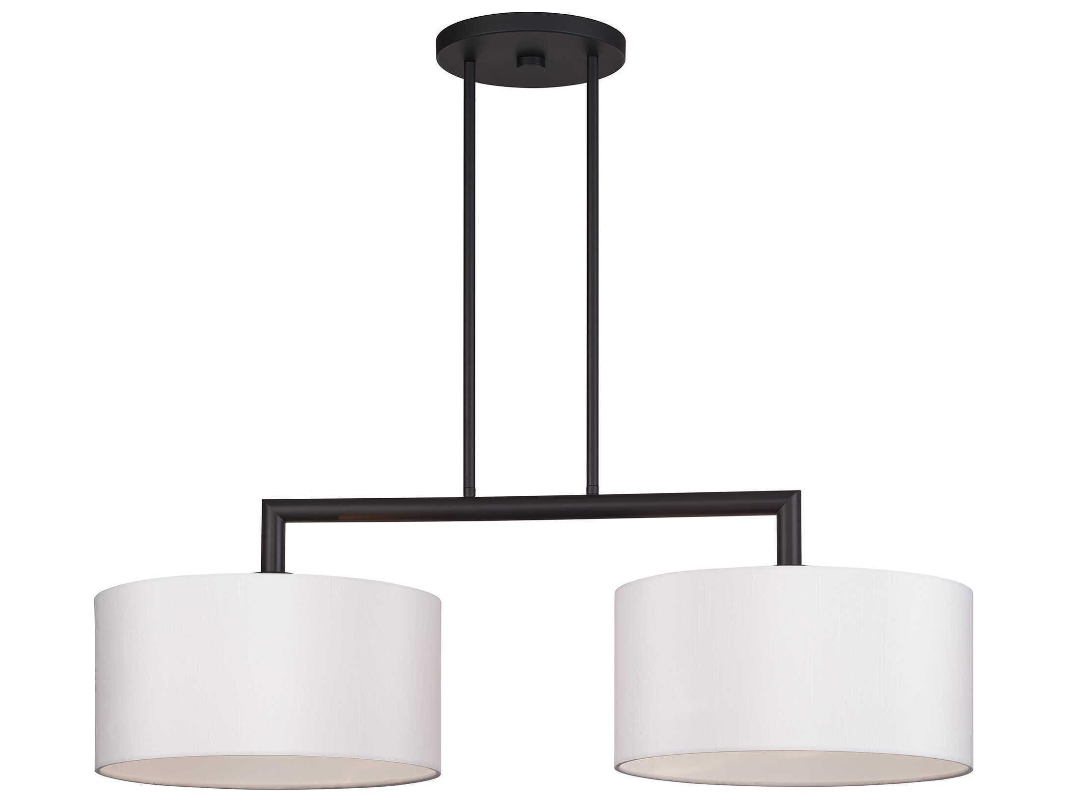 Livex Lighting Meridian 2-Light Bronze Drum Island Pendant
