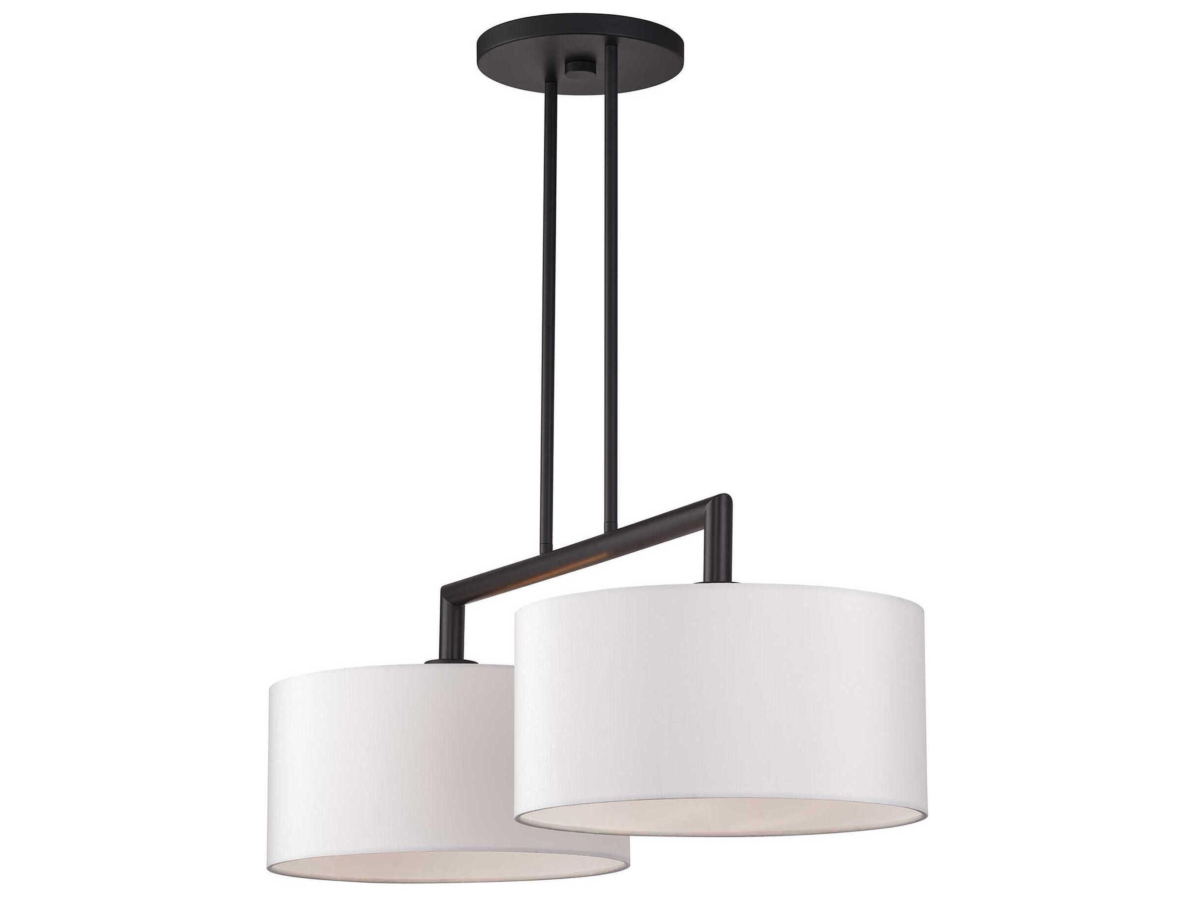 Livex Lighting Meridian 2-Light Bronze Drum Island Pendant