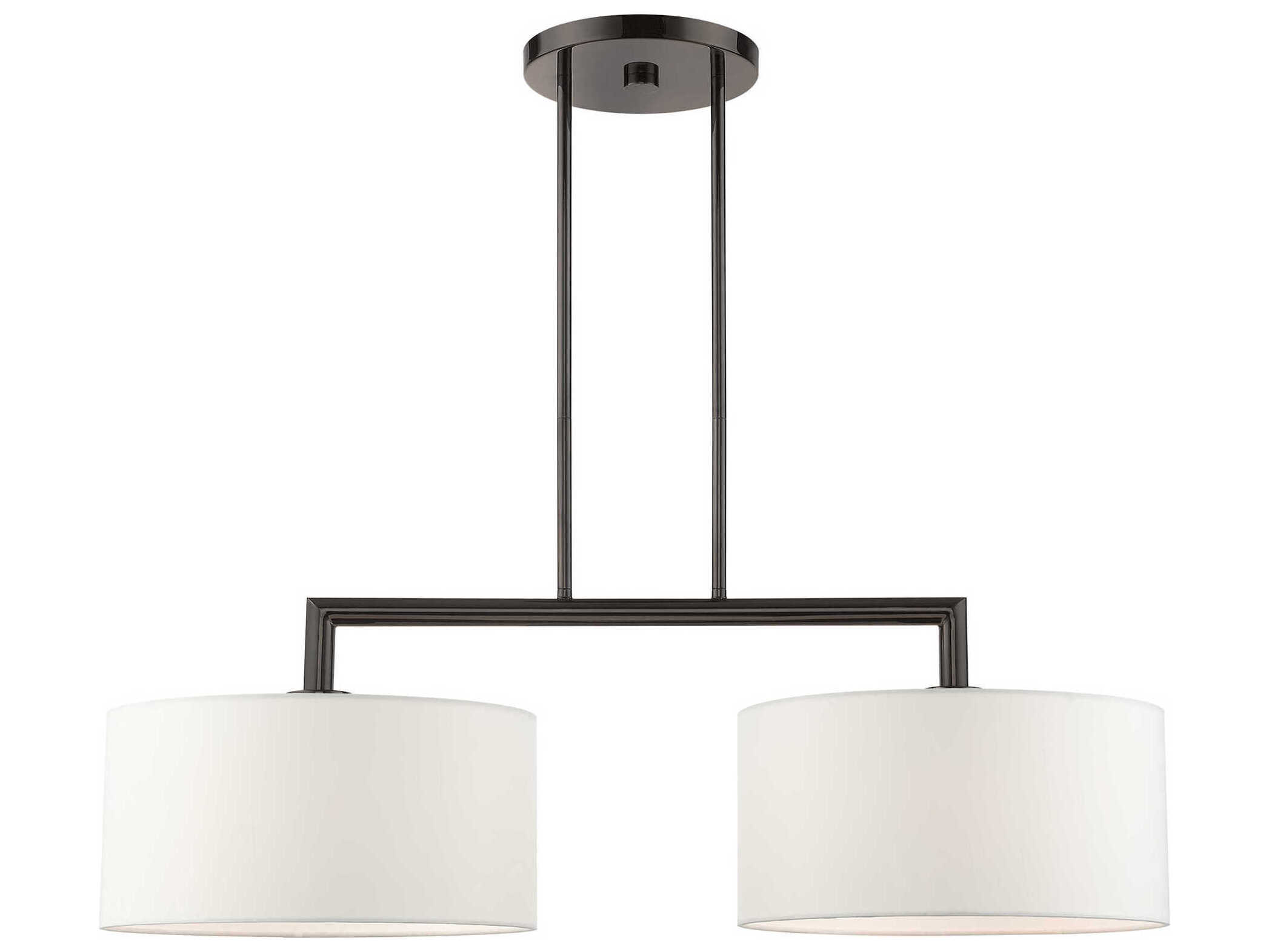 Livex Lighting Meridian 2-Light Black Chrome Drum Island Pendant