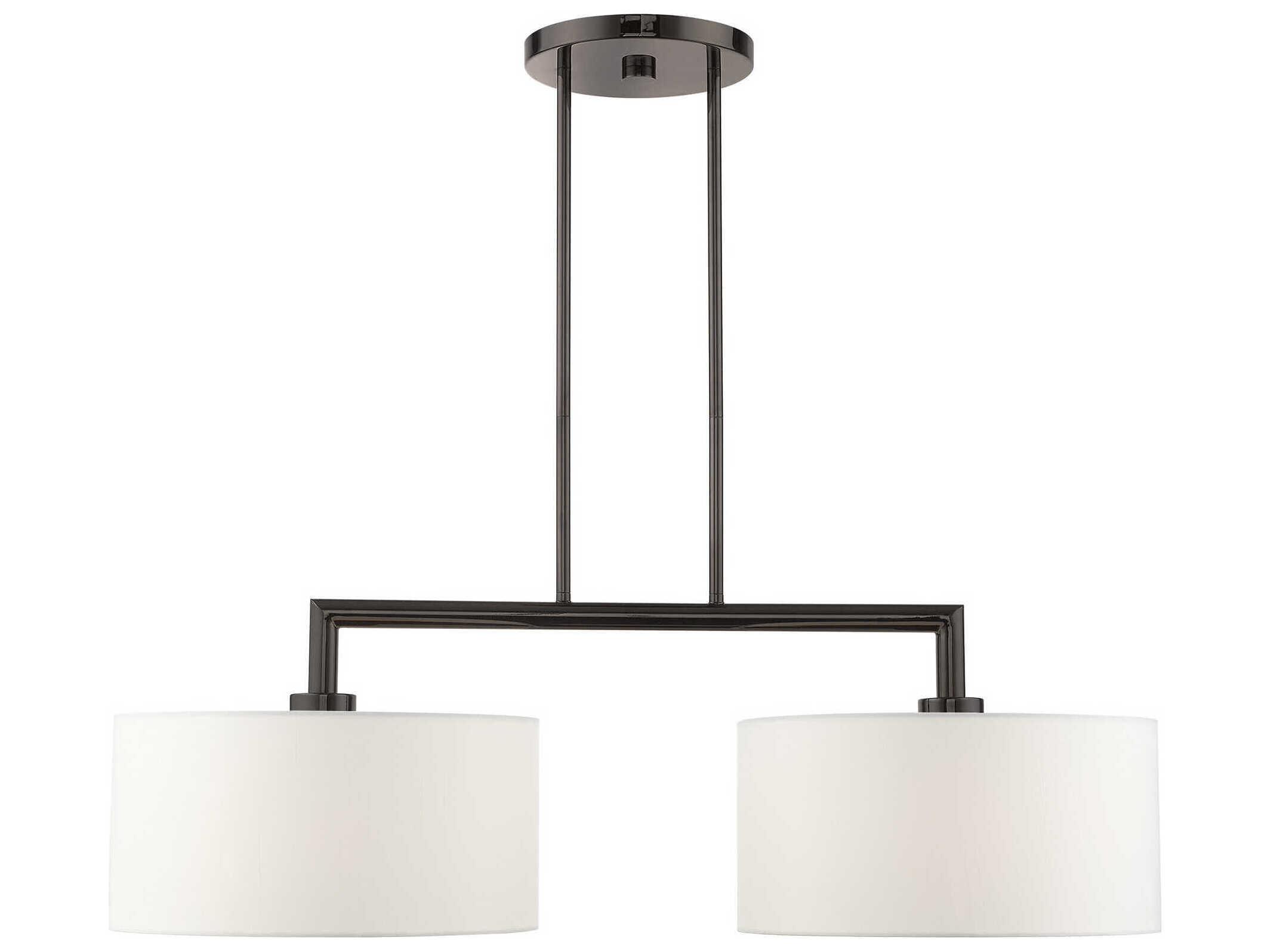 Livex Lighting Meridian 2-Light Black Chrome Drum Island Pendant