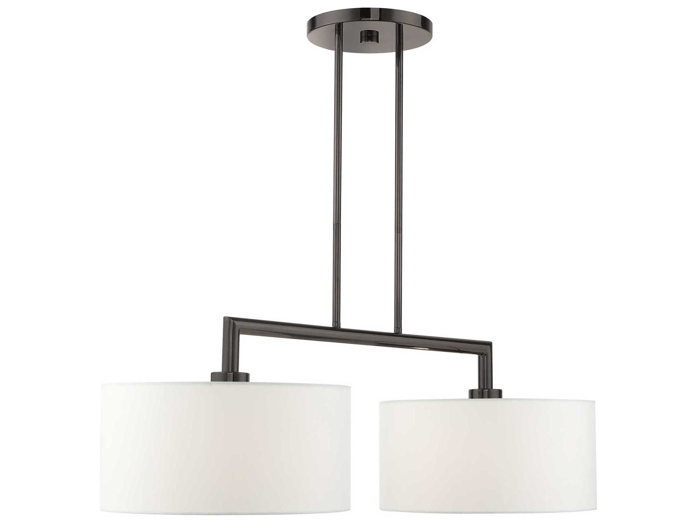 Livex Lighting Meridian 2-Light Black Chrome Drum Island Pendant