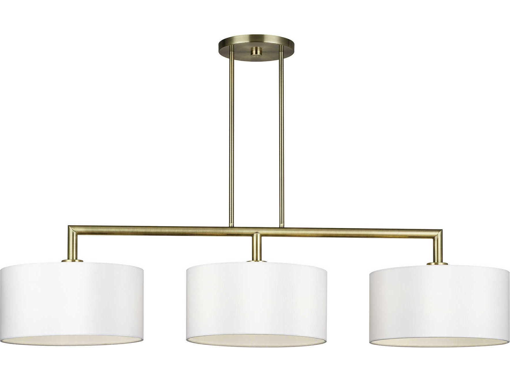 Livex Lighting Meridian 3-Light Antique Brass Drum Island Pendant