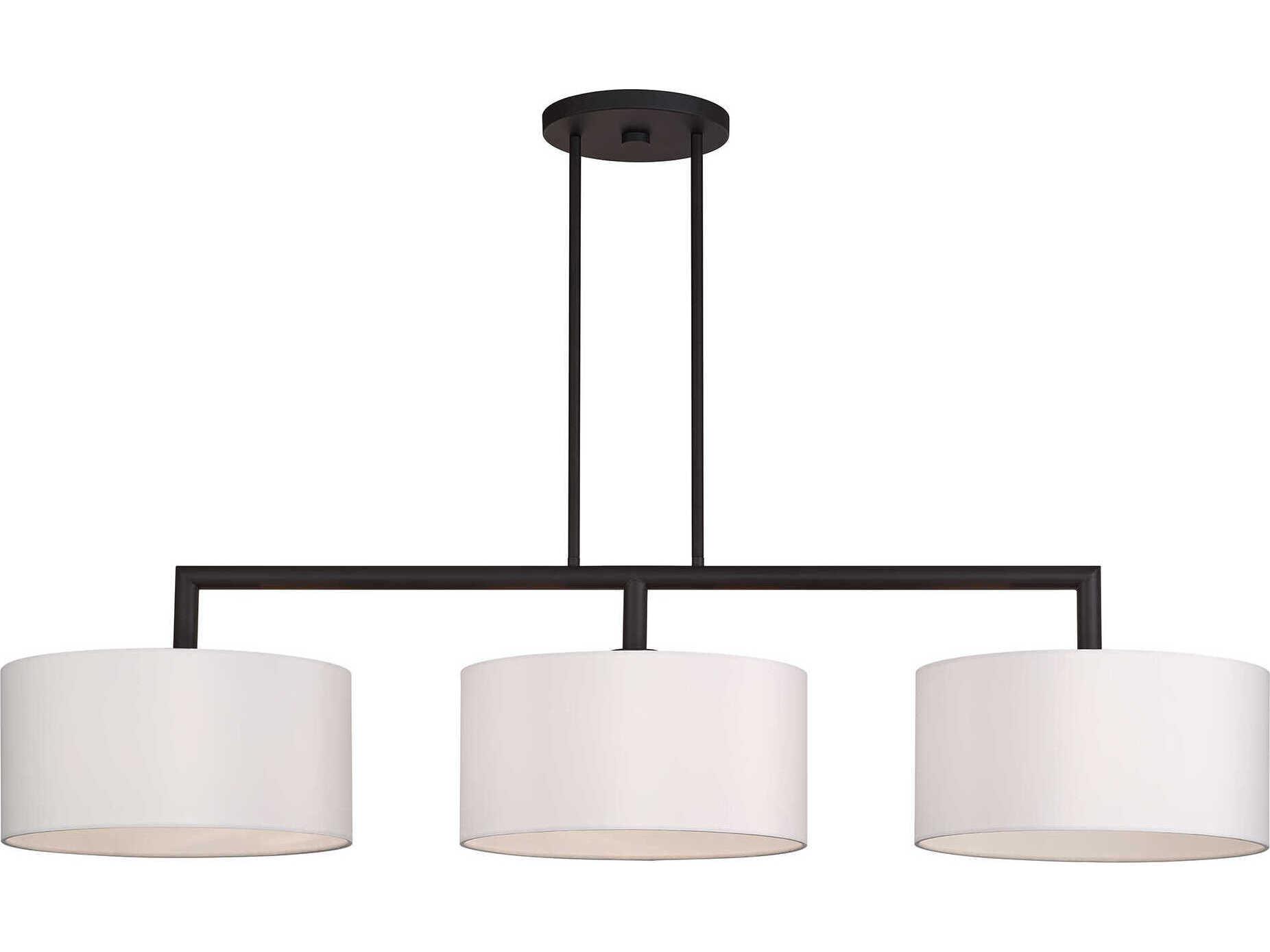 Livex Lighting Meridian 3-Light Bronze Drum Island Pendant