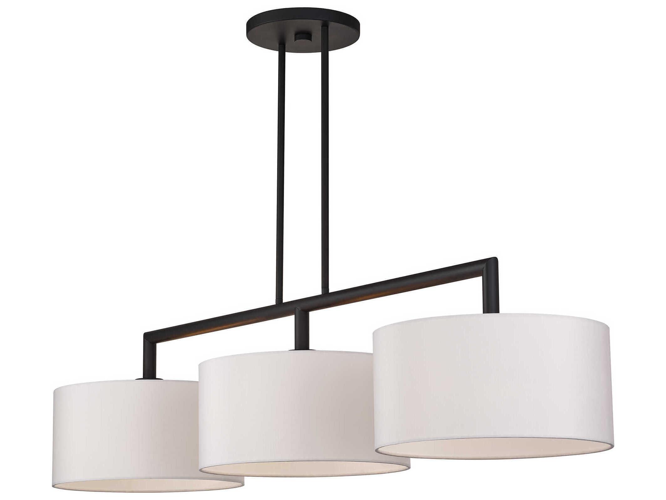 Livex Lighting Meridian 3-Light Bronze Drum Island Pendant