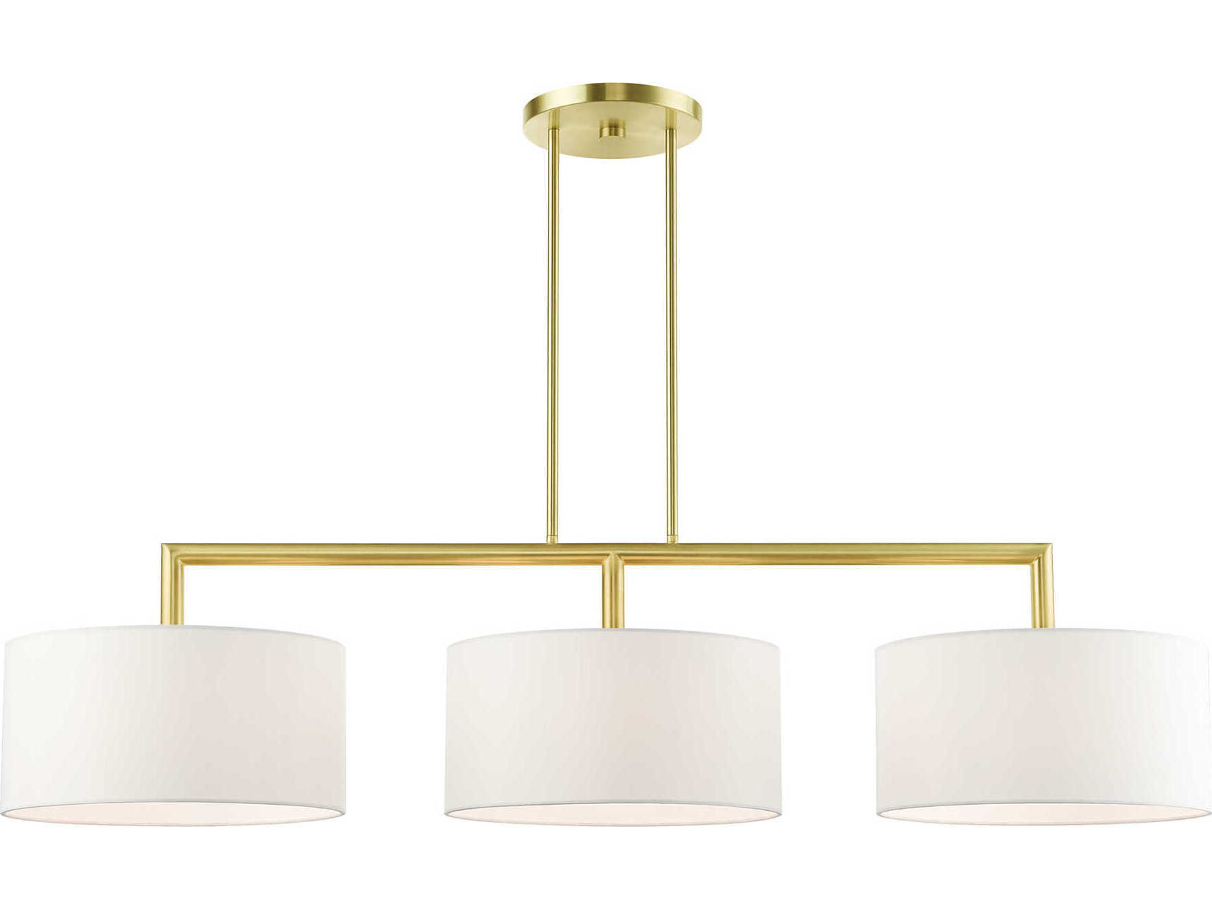Livex Lighting Meridian 3-Light Satin Brass Drum Island Pendant