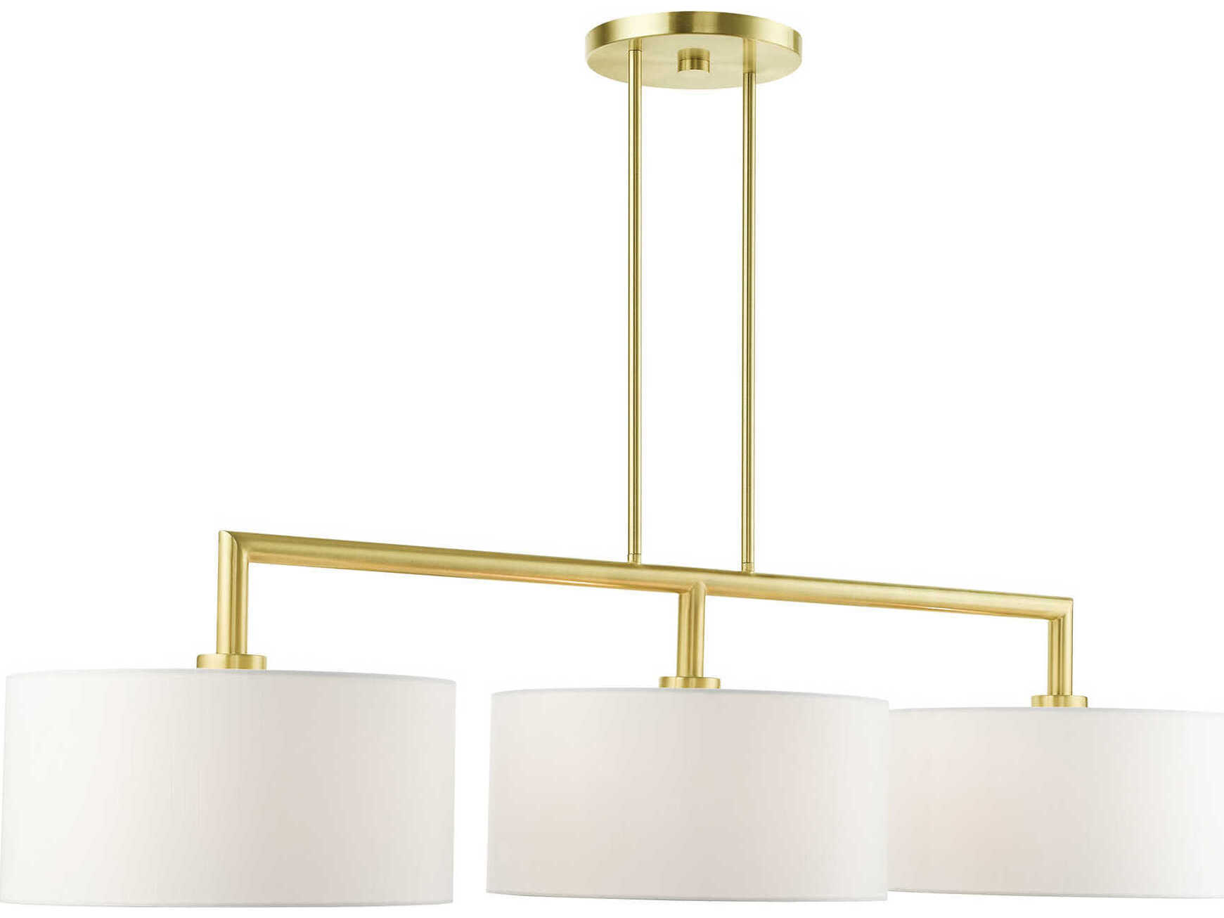 Livex Lighting Meridian 3-Light Satin Brass Drum Island Pendant
