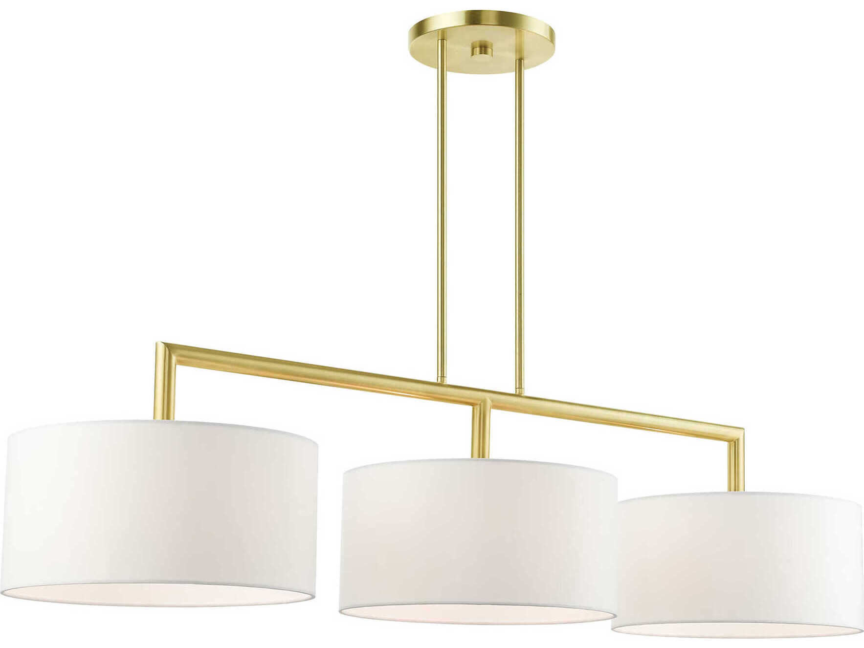 Livex Lighting Meridian 3-Light Satin Brass Drum Island Pendant