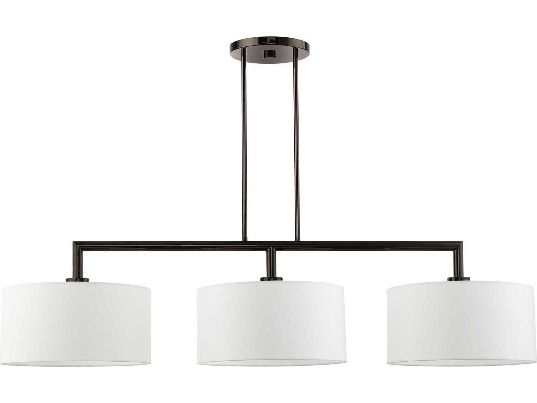 Livex Lighting Meridian 3-Light Black Chrome Drum Island Pendant