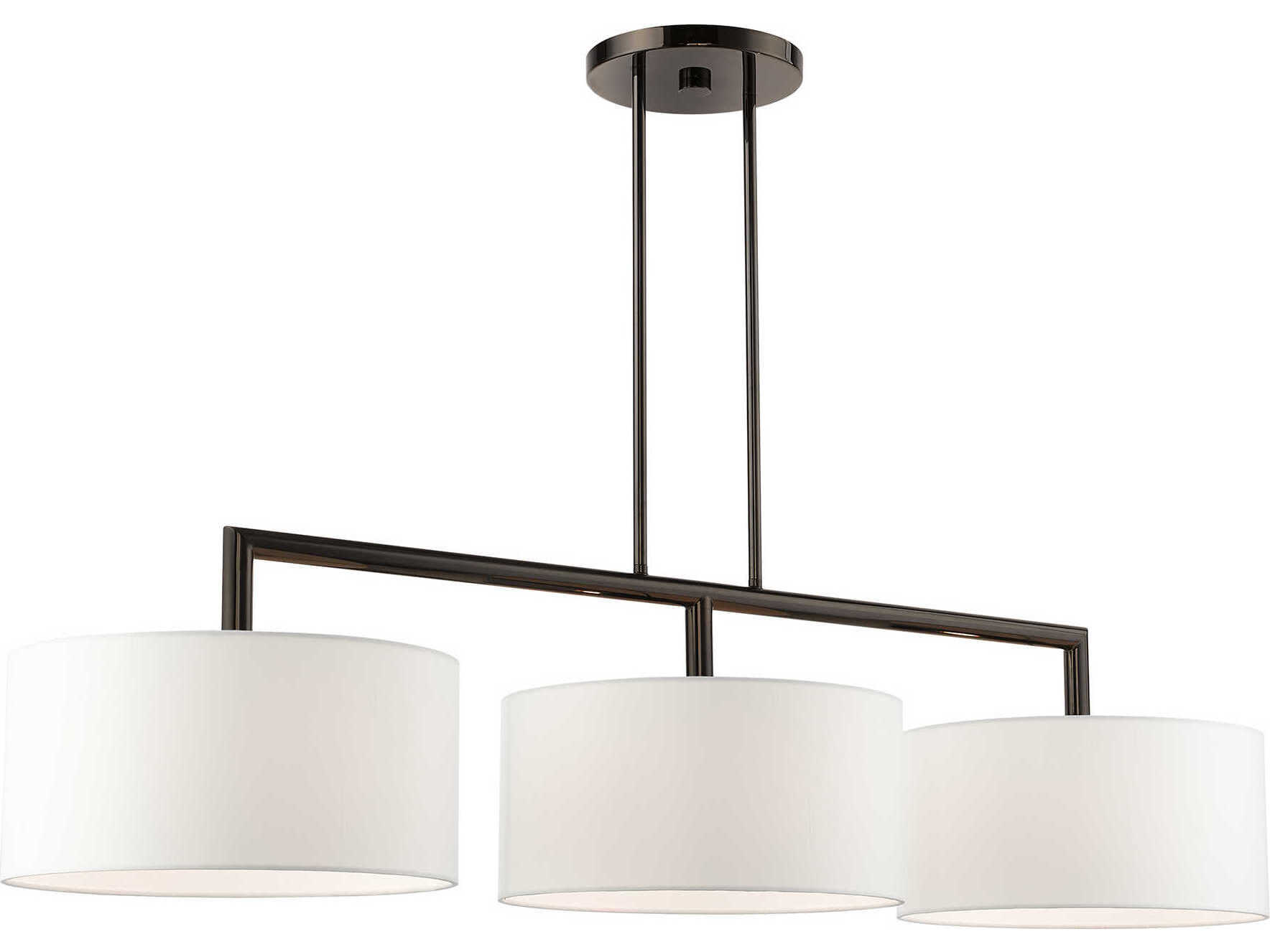 Livex Lighting Meridian 3-Light Black Chrome Drum Island Pendant