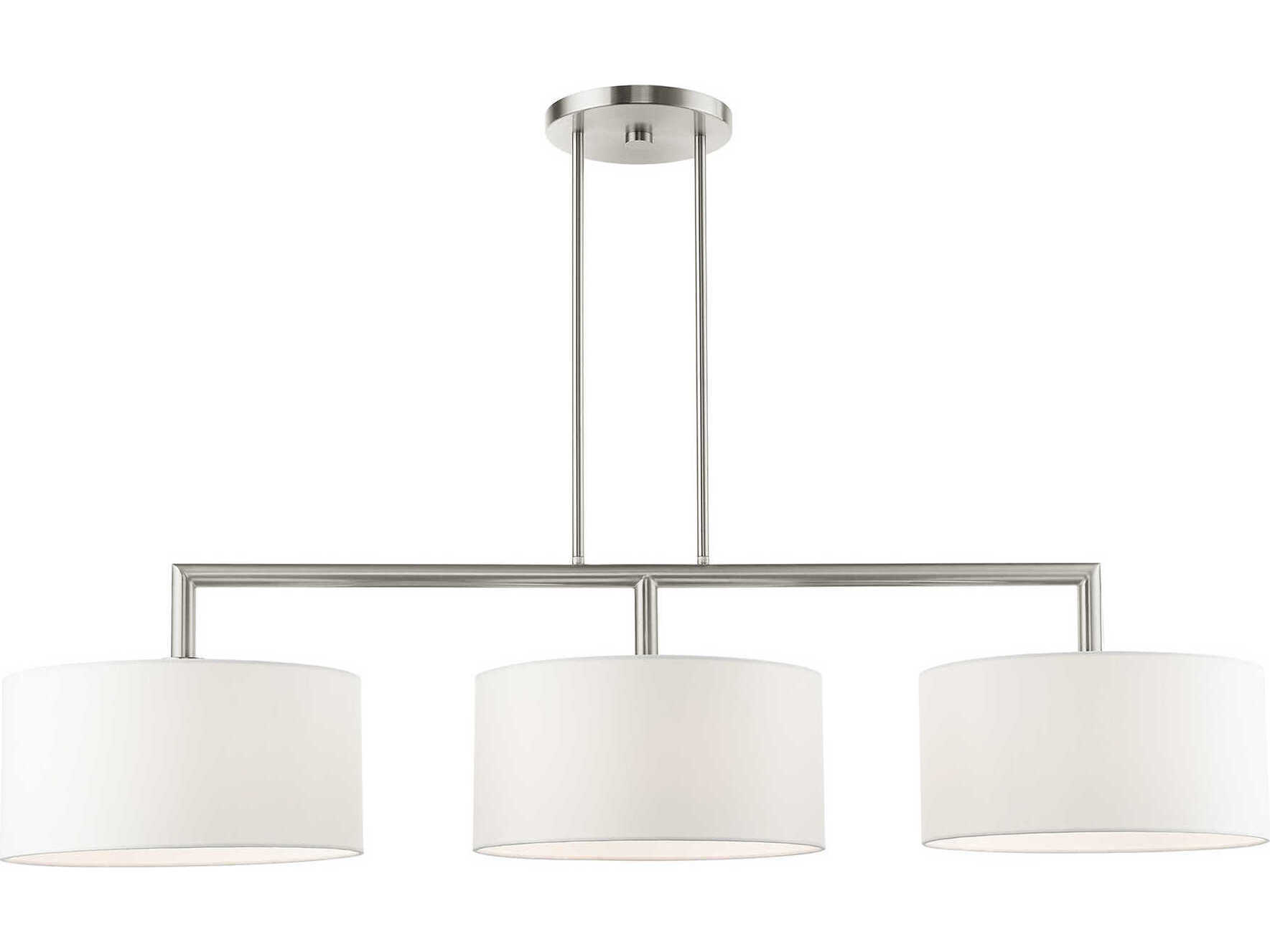 Livex Lighting Meridian 3-Light Brushed Nickel Drum Island Pendant