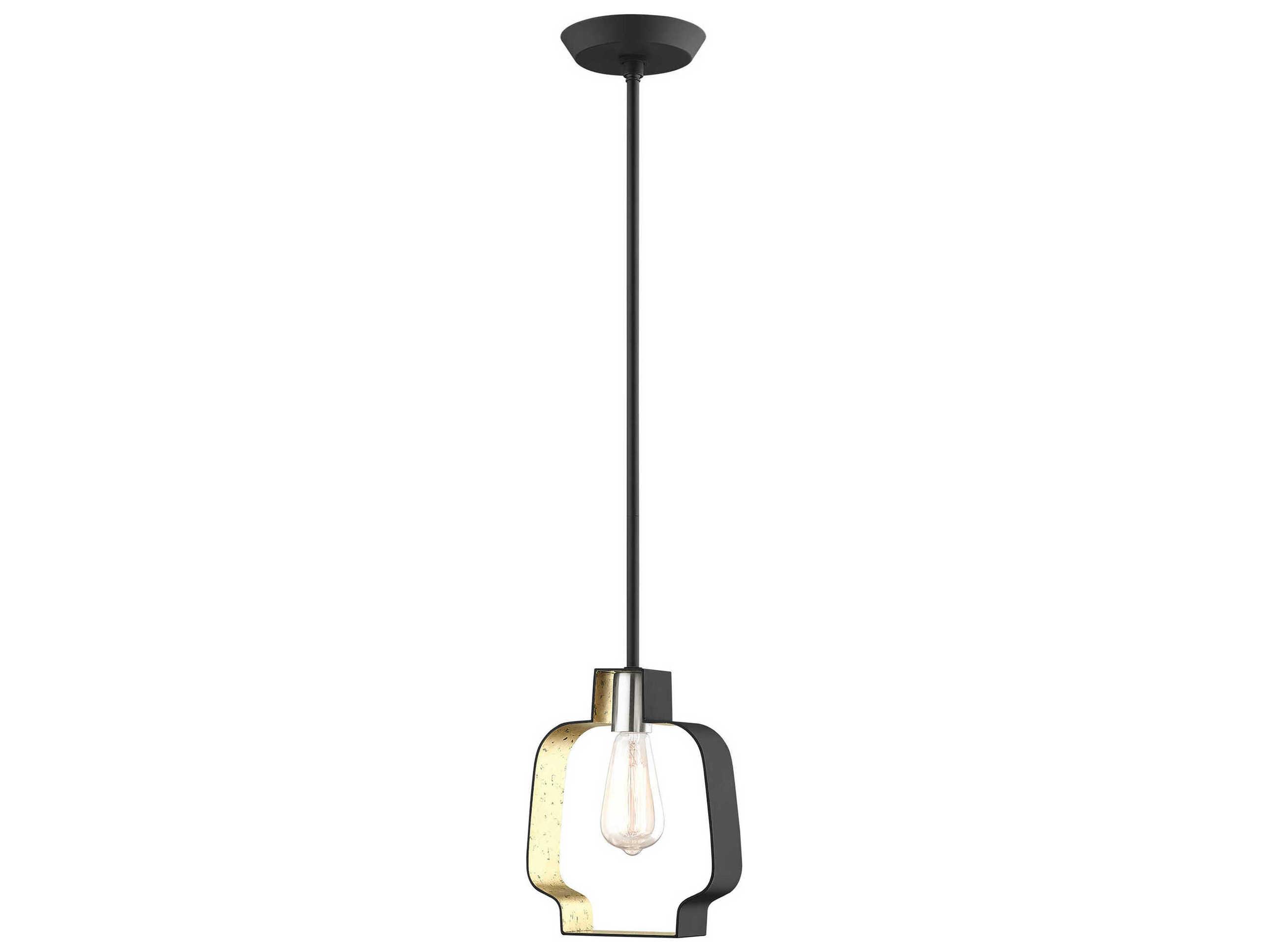 Livex Lighting Meadowbrook 1-Light Black Brushed Nickel Mini Pendant