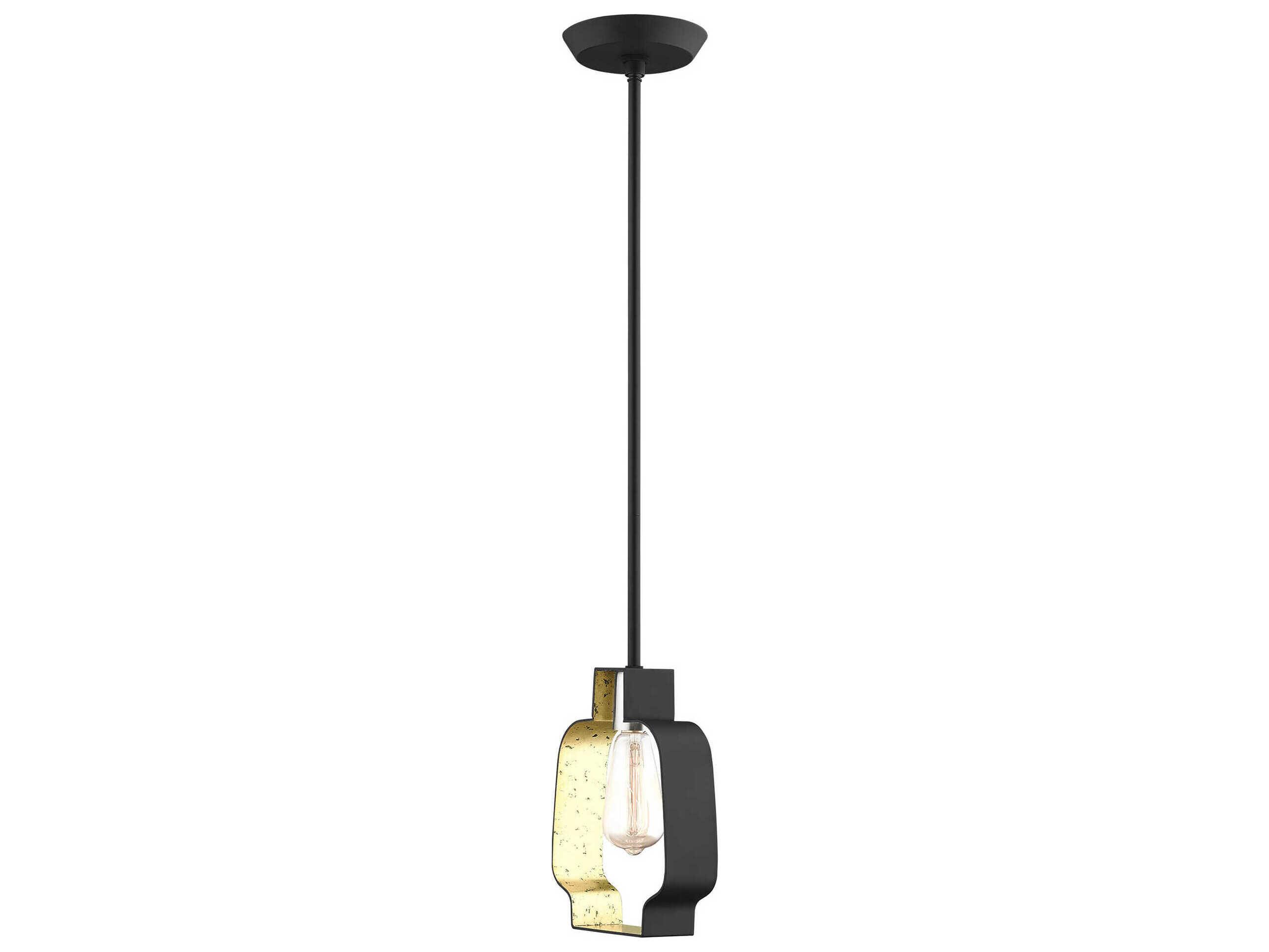 Livex Lighting Meadowbrook 1-Light Black Brushed Nickel Mini Pendant
