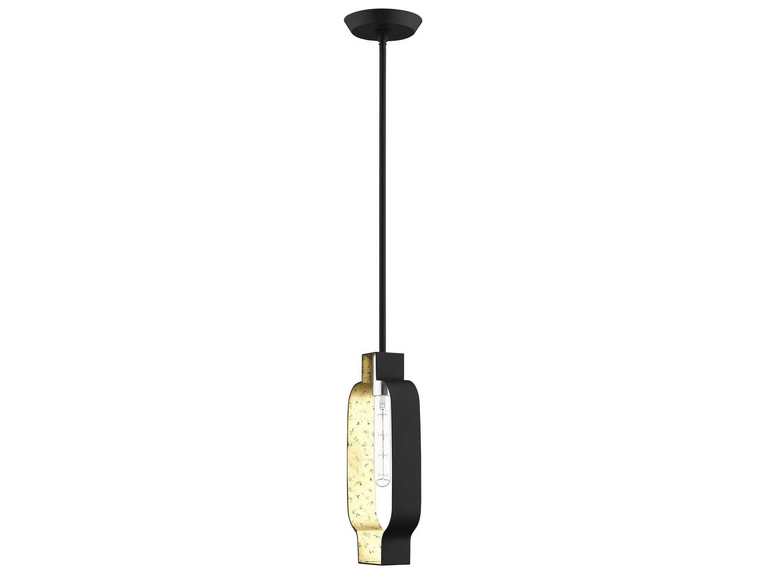Livex Lighting Meadowbrook 1-Light Black Brushed Nickel Mini Pendant