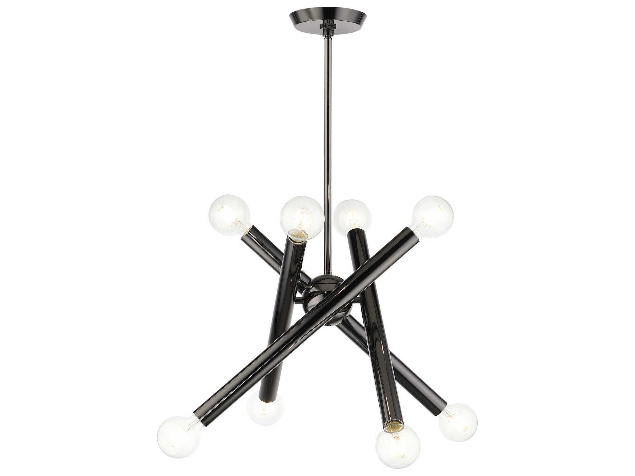 Livex Lighting Stafford 8-Light Black Chrome Candelabra Sputnik Chandelier