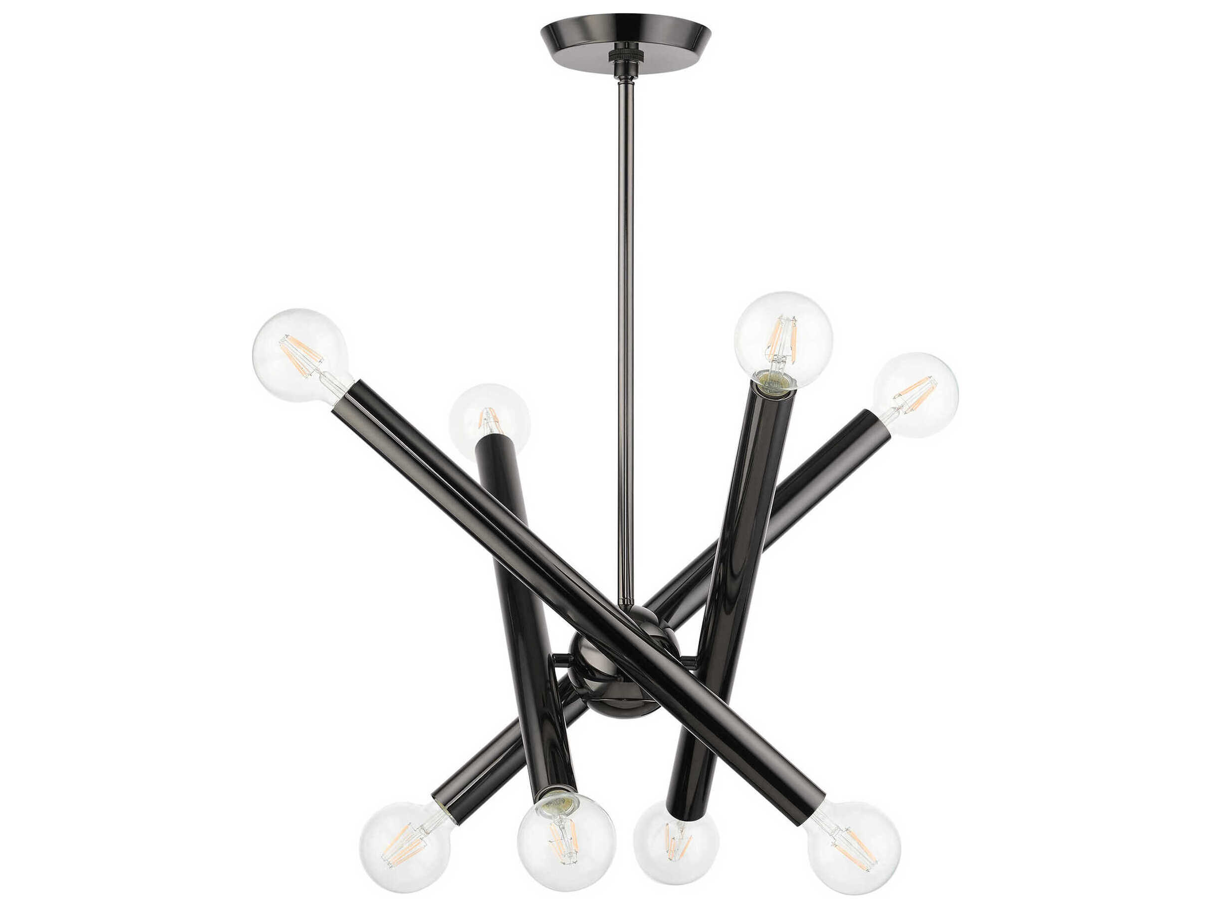 Livex Lighting Stafford 8-Light Black Chrome Candelabra Sputnik Chandelier