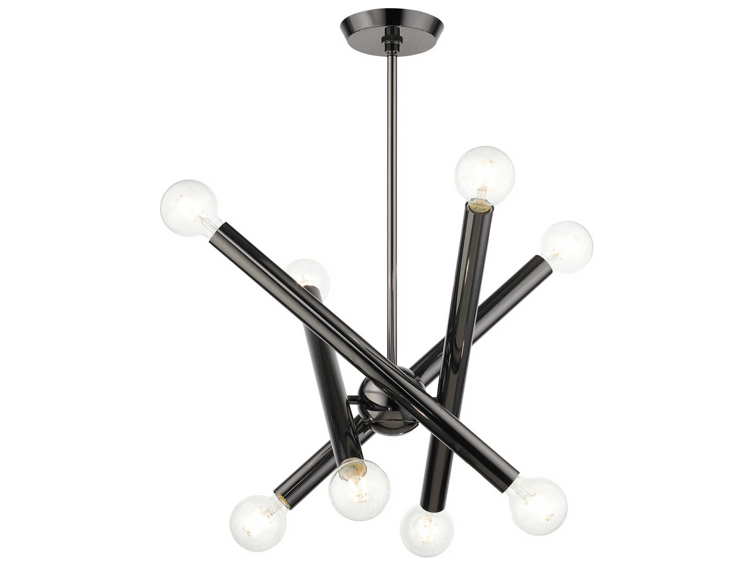 Livex Lighting Stafford 8-Light Black Chrome Candelabra Sputnik Chandelier