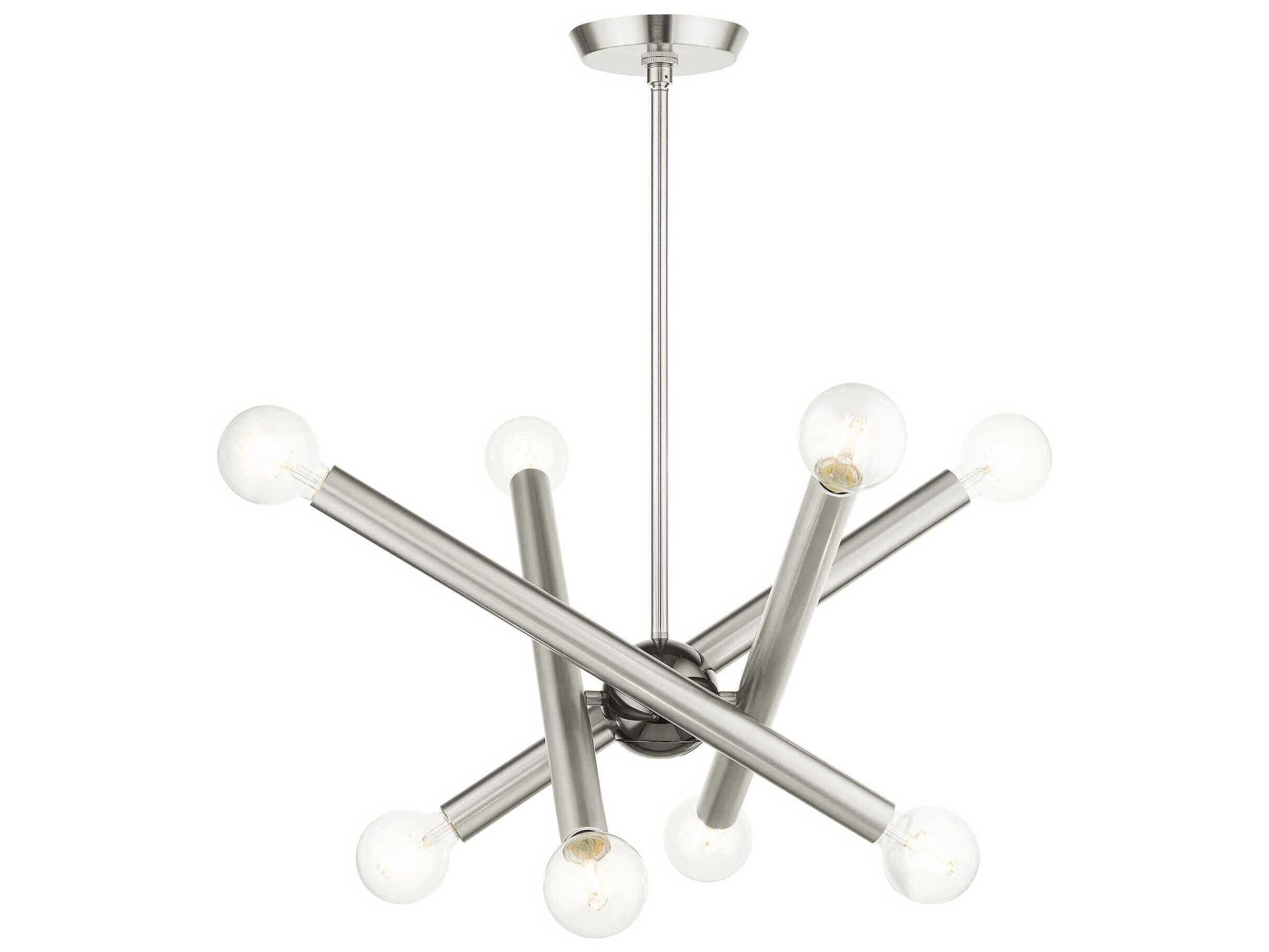 Livex Lighting Stafford 8-Light Brushed Nickel Candelabra Sputnik Chandelier
