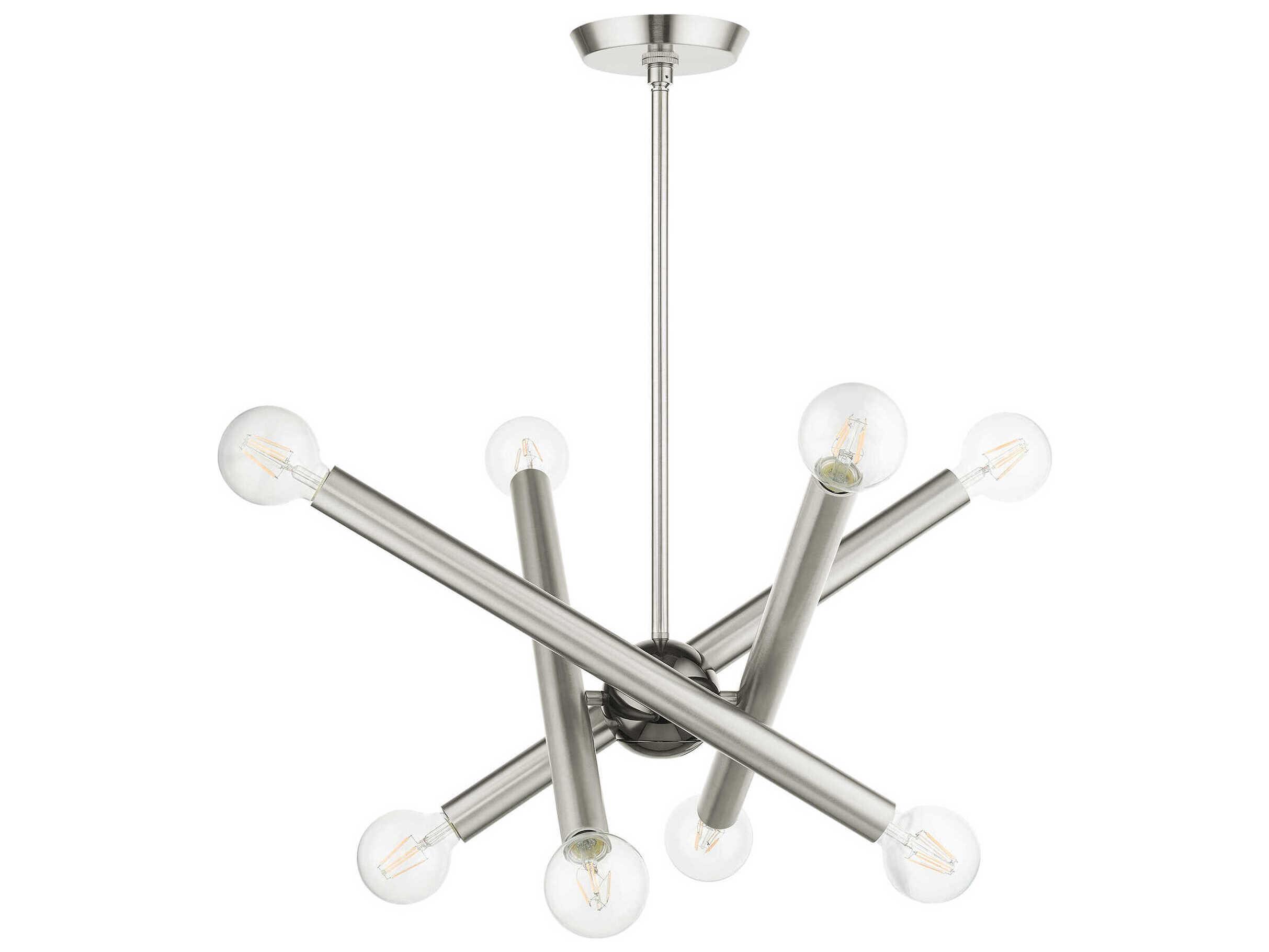 Livex Lighting Stafford 8-Light Brushed Nickel Candelabra Sputnik Chandelier