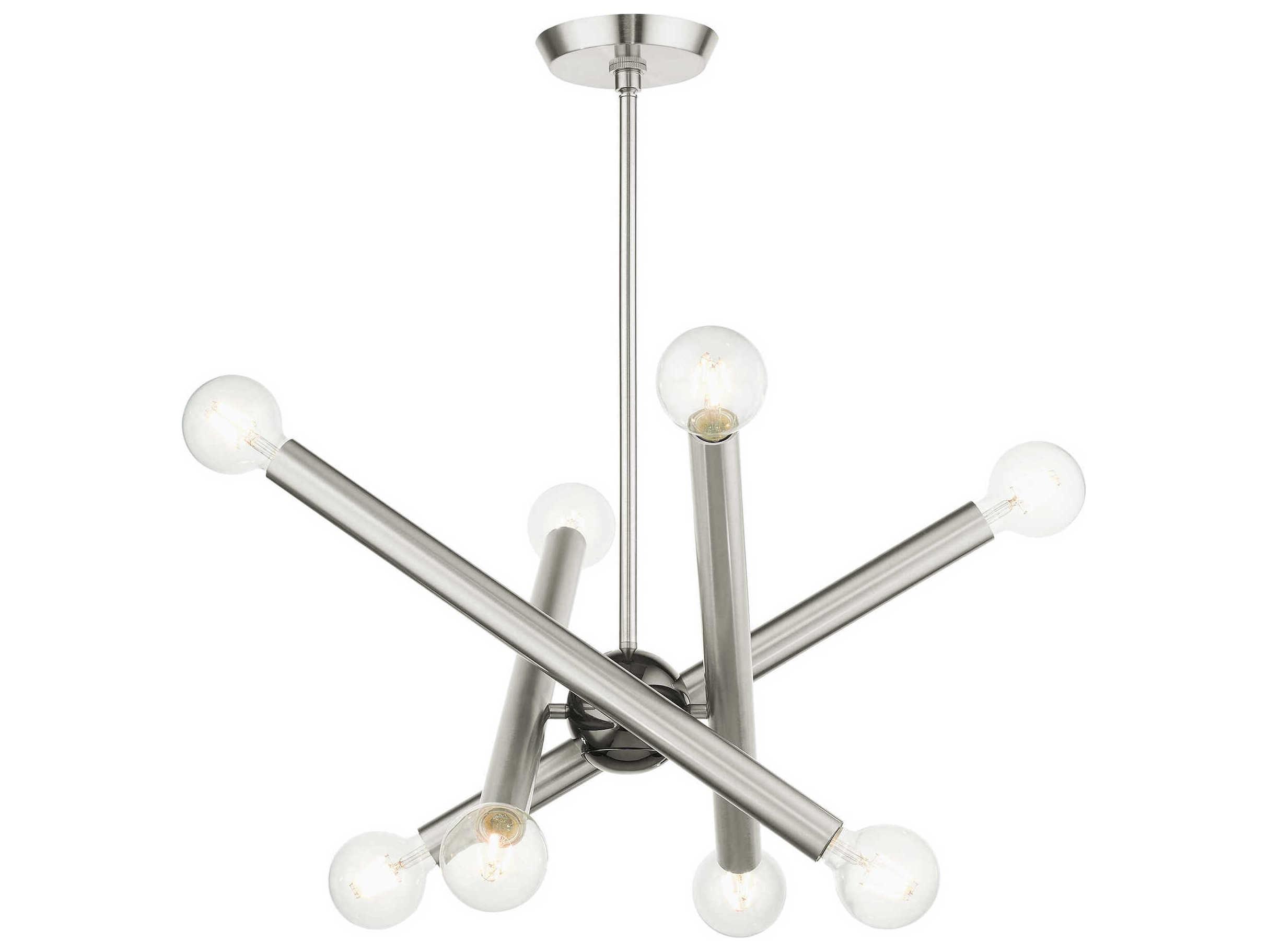 Livex Lighting Stafford 8-Light Brushed Nickel Candelabra Sputnik Chandelier
