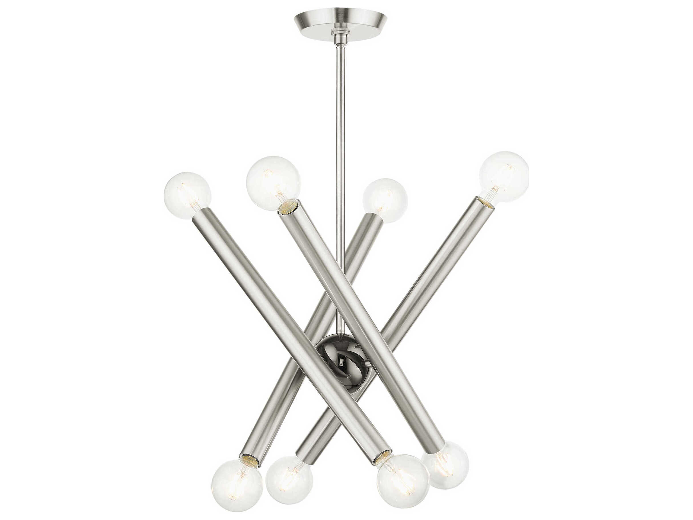 Livex Lighting Stafford 8-Light Brushed Nickel Candelabra Sputnik Chandelier