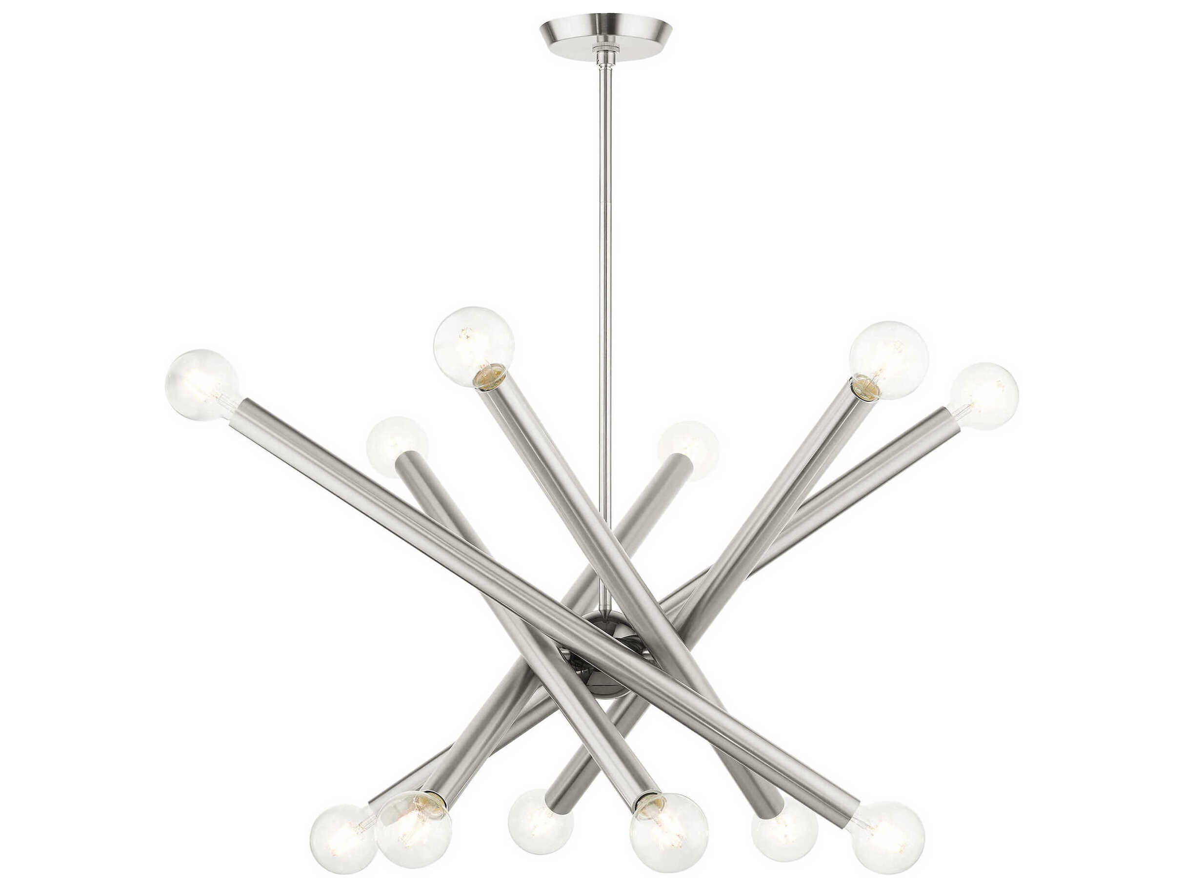 Livex Lighting Stafford 12-Light Brushed Nickel Candelabra Sputnik Chandelier
