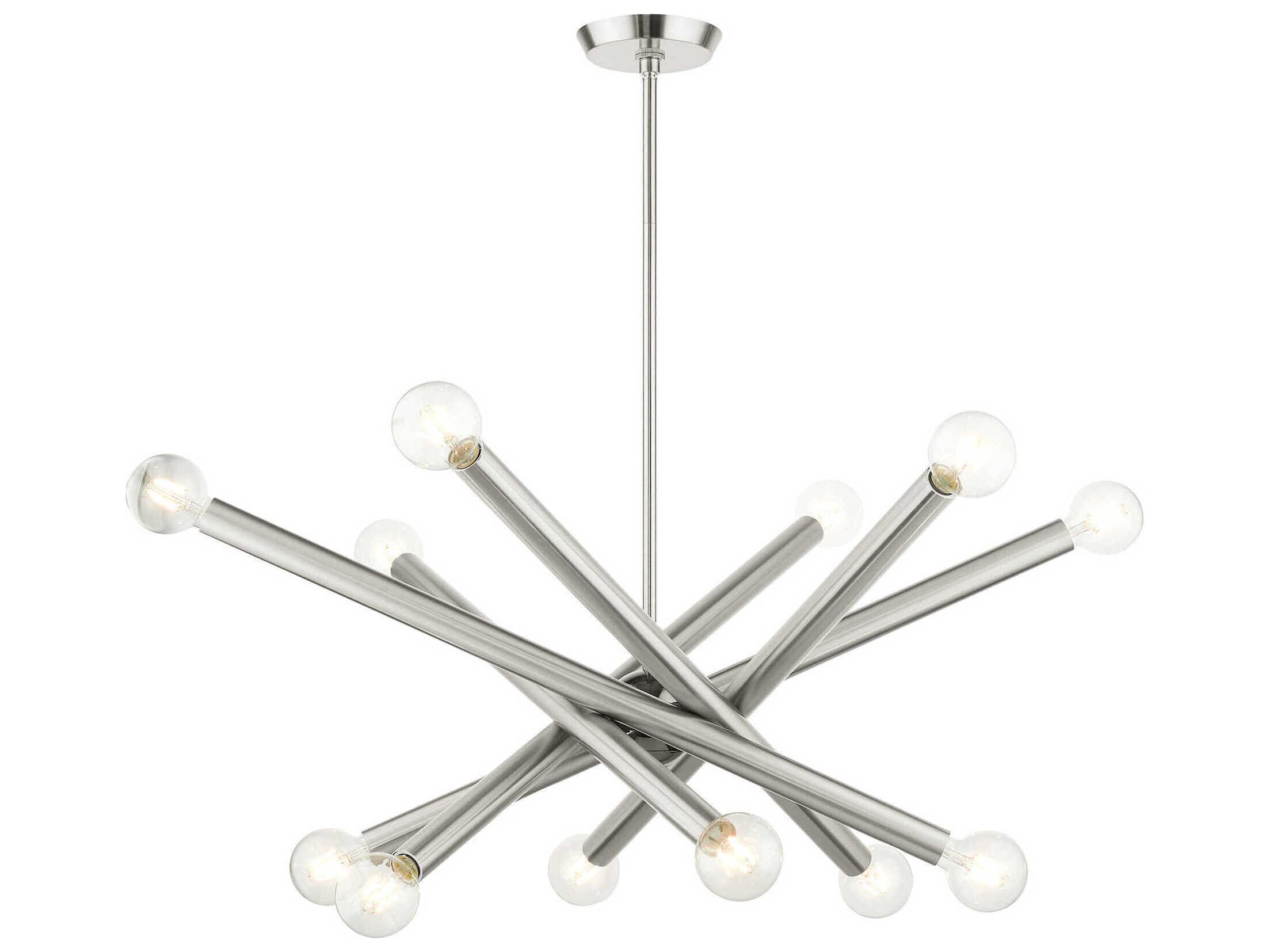 Livex Lighting Stafford 12-Light Brushed Nickel Candelabra Sputnik Chandelier