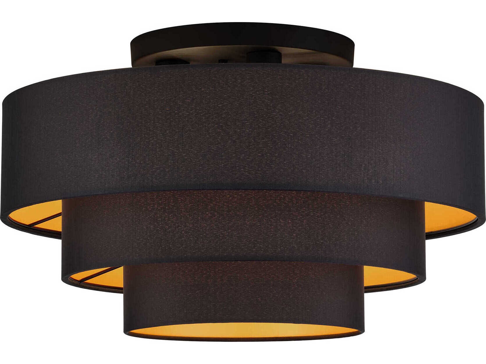 Livex Lighting Sentosa 4-Light Black Drum Semi Flush Mount