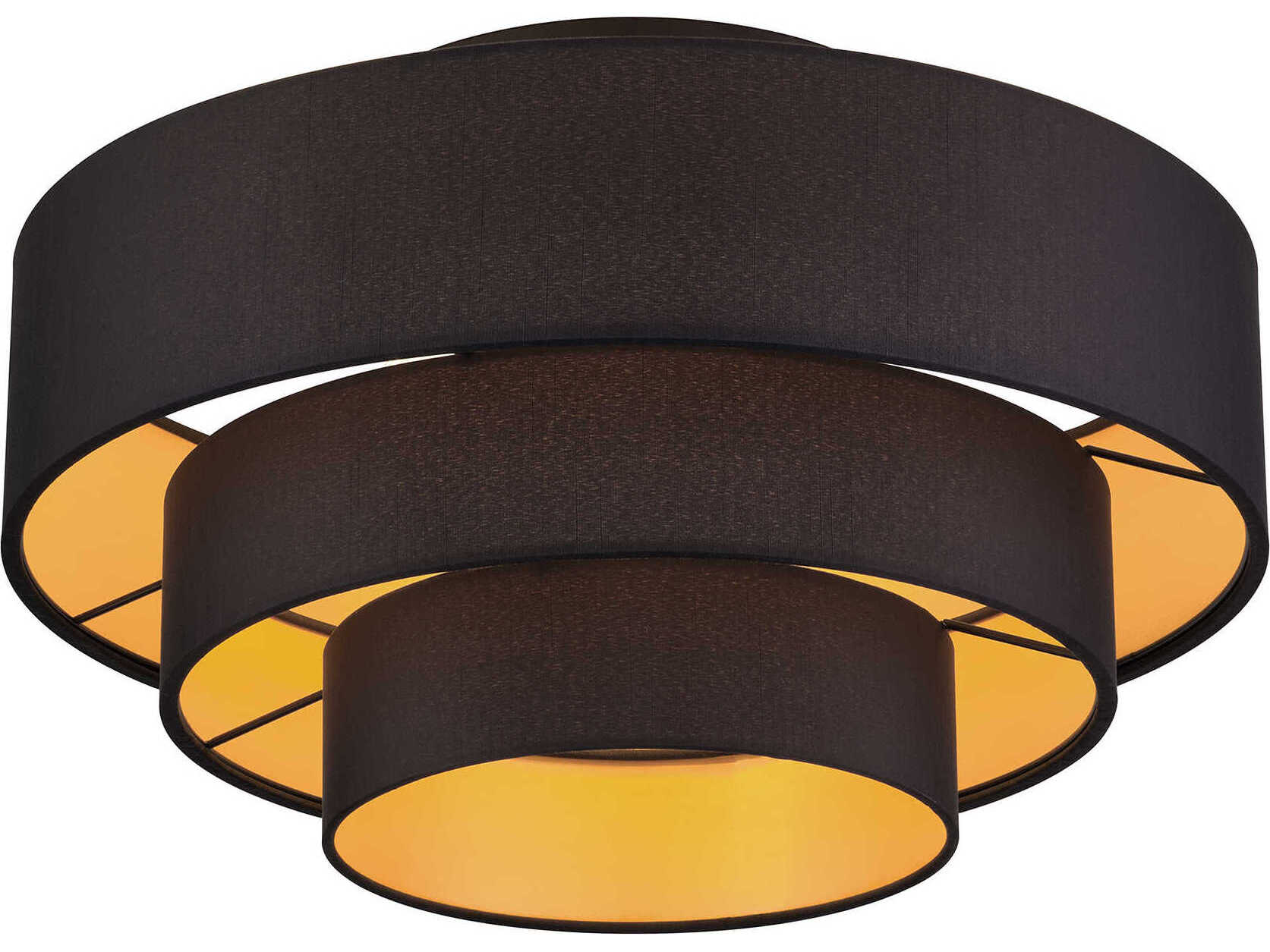 Livex Lighting Sentosa 4-Light Black Drum Semi Flush Mount
