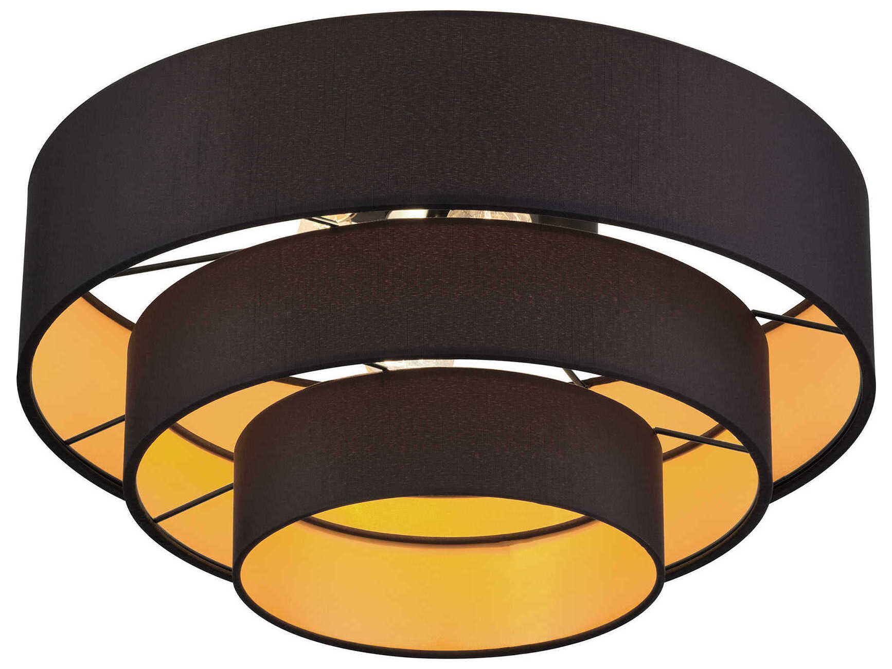 Livex Lighting Sentosa 4-Light Black Drum Semi Flush Mount