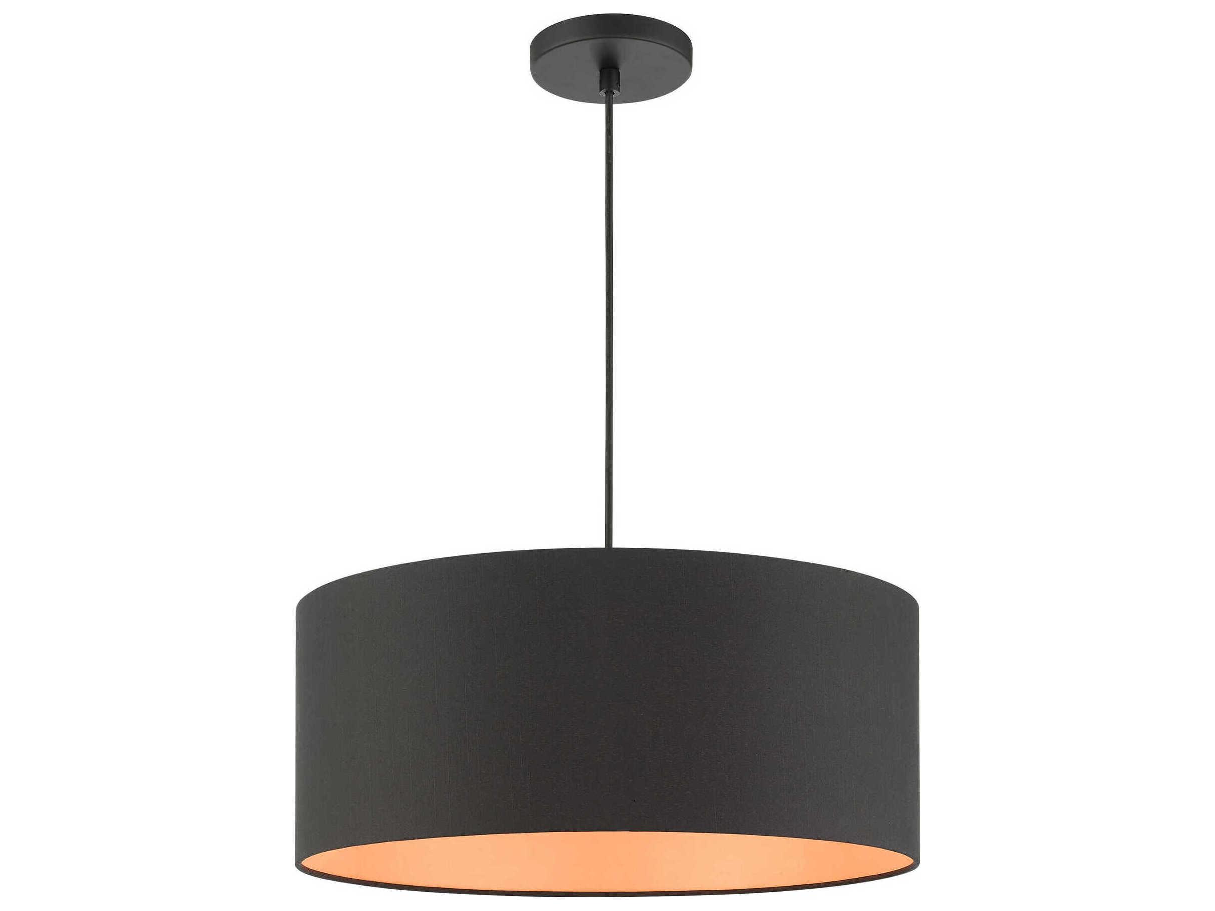 Livex Lighting Sentosa 3-Light Black Drum Pendant