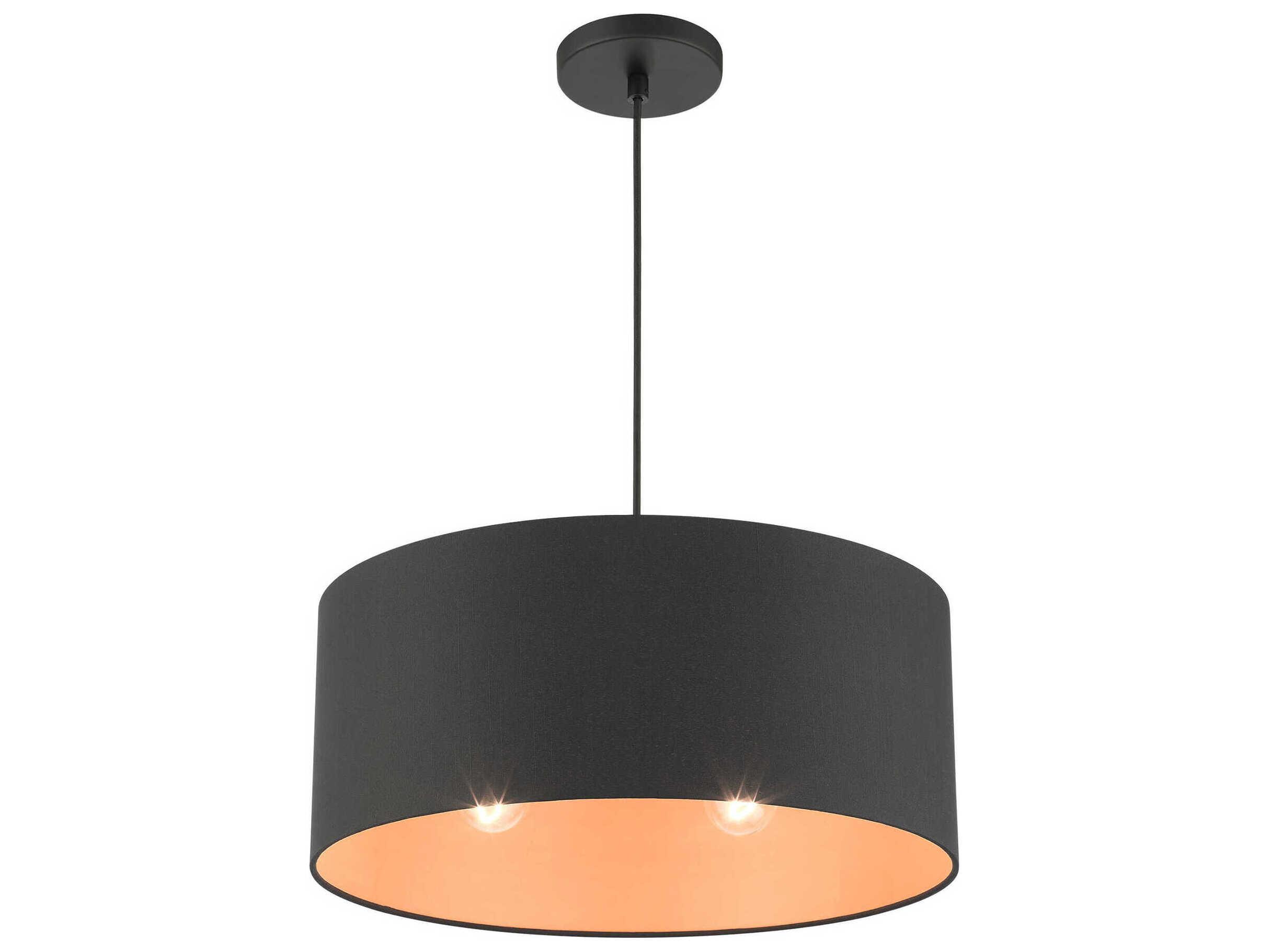 Livex Lighting Sentosa 3-Light Black Drum Pendant