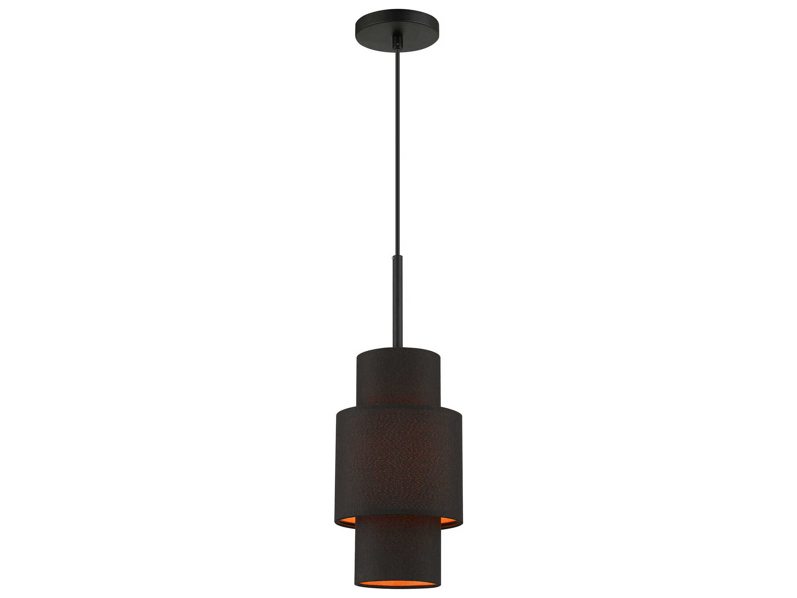 Livex Lighting Sentosa 1-Light Black Tiered Mini Pendant