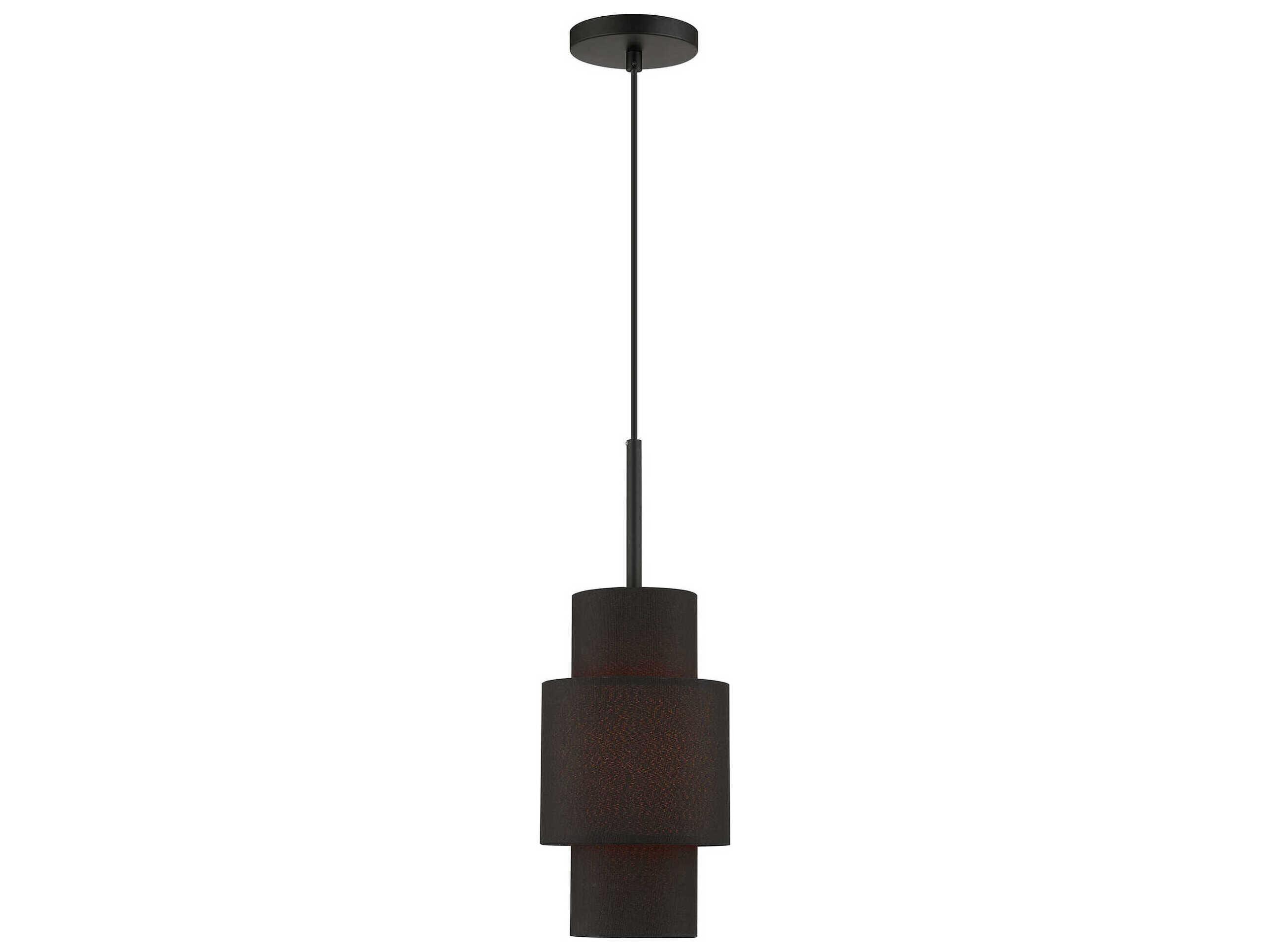 Livex Lighting Sentosa 1-Light Black Tiered Mini Pendant