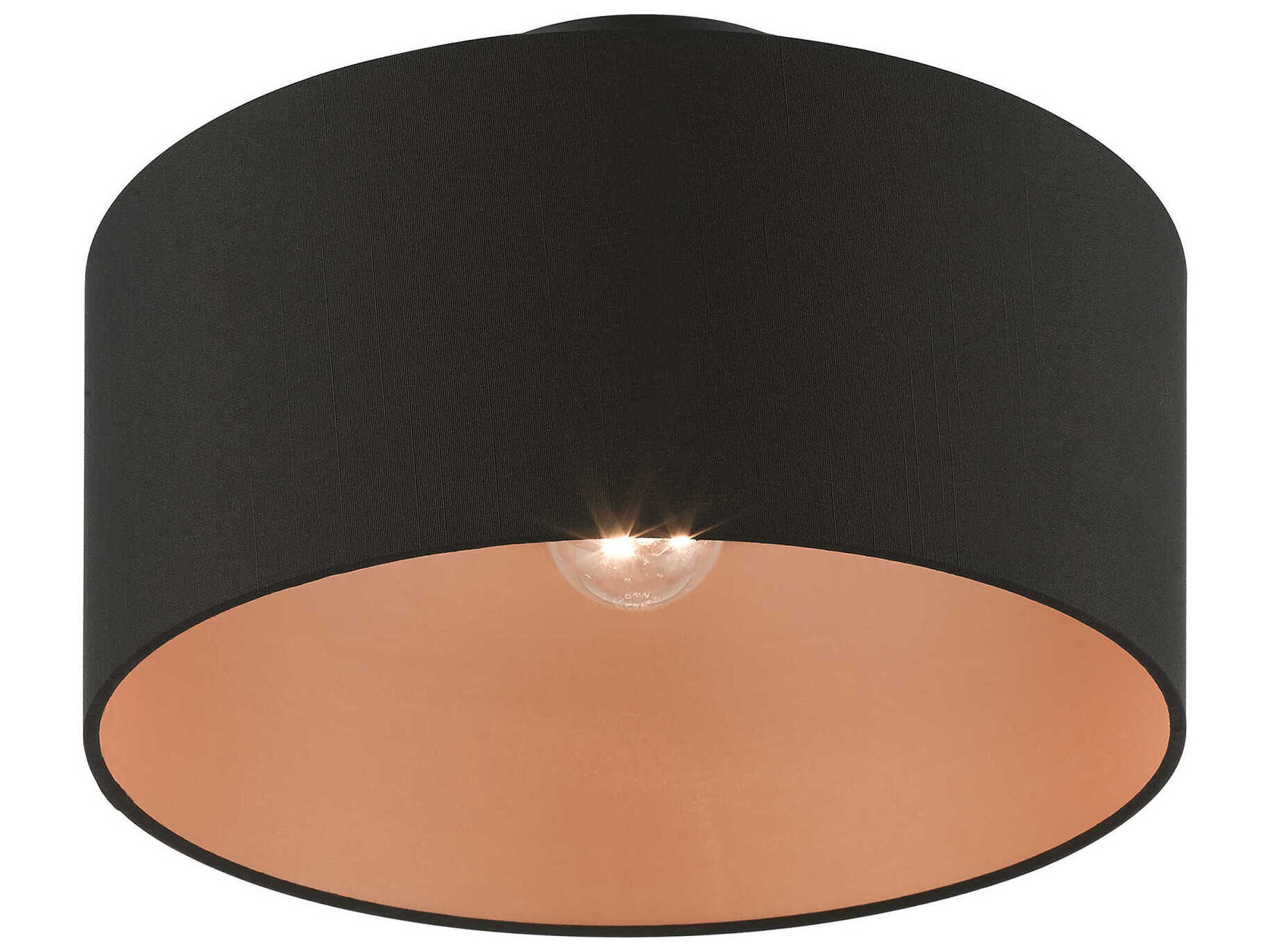 Livex Lighting Sentosa 1-Light Black Drum Semi Flush Mount