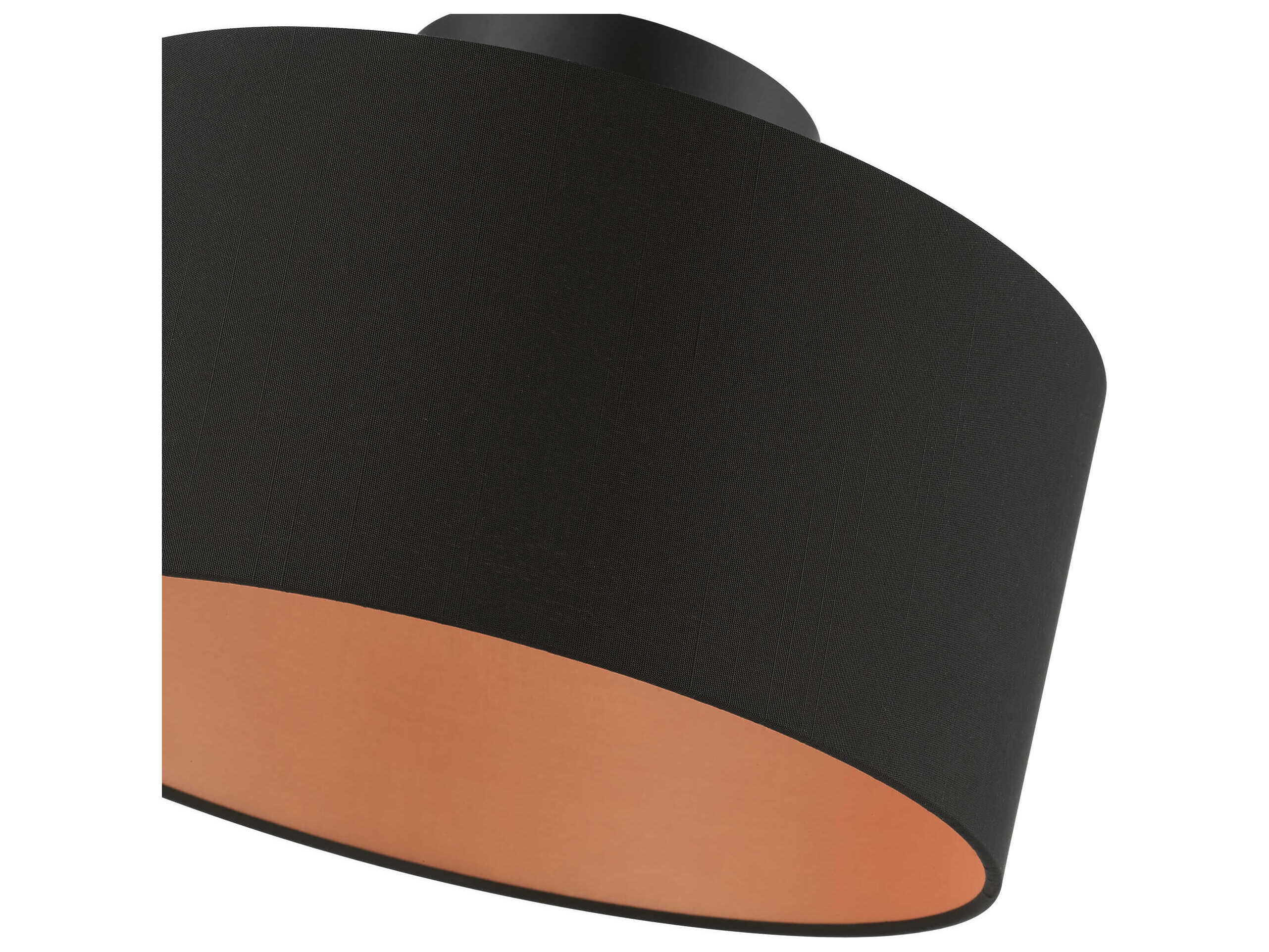 Livex Lighting Sentosa 1-Light Black Drum Semi Flush Mount