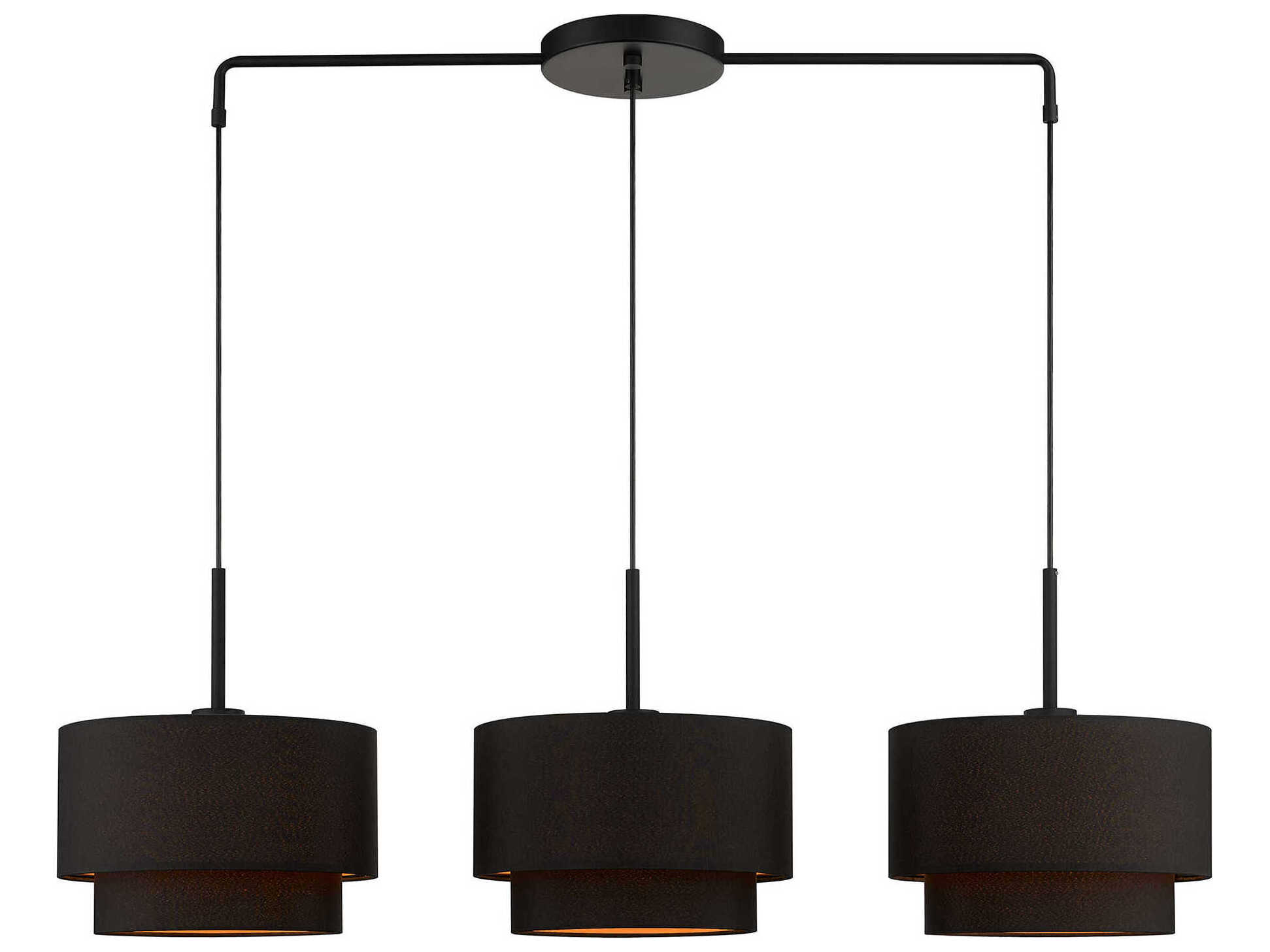 Livex Lighting Sentosa 3-Light Black Linear Island Pendant