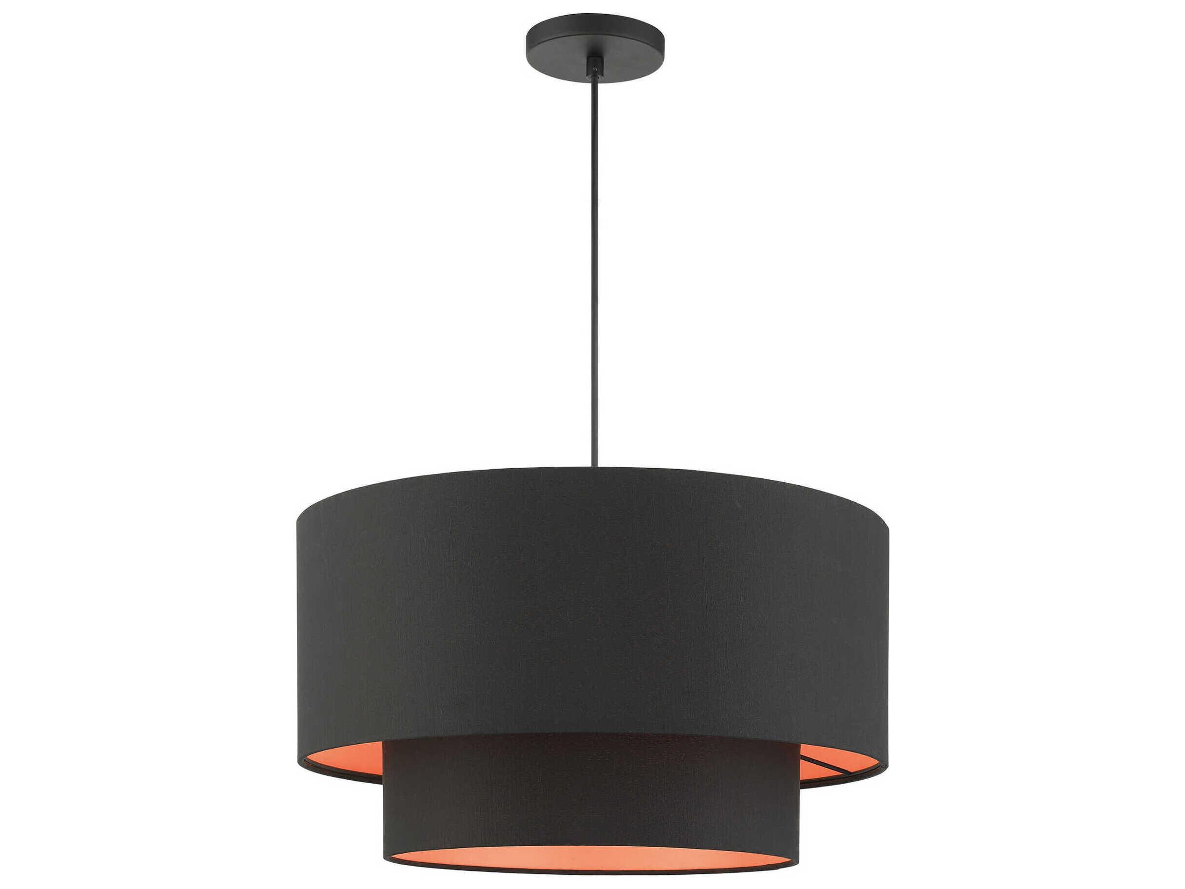 Livex Lighting Sentosa 3-Light Black Drum Pendant