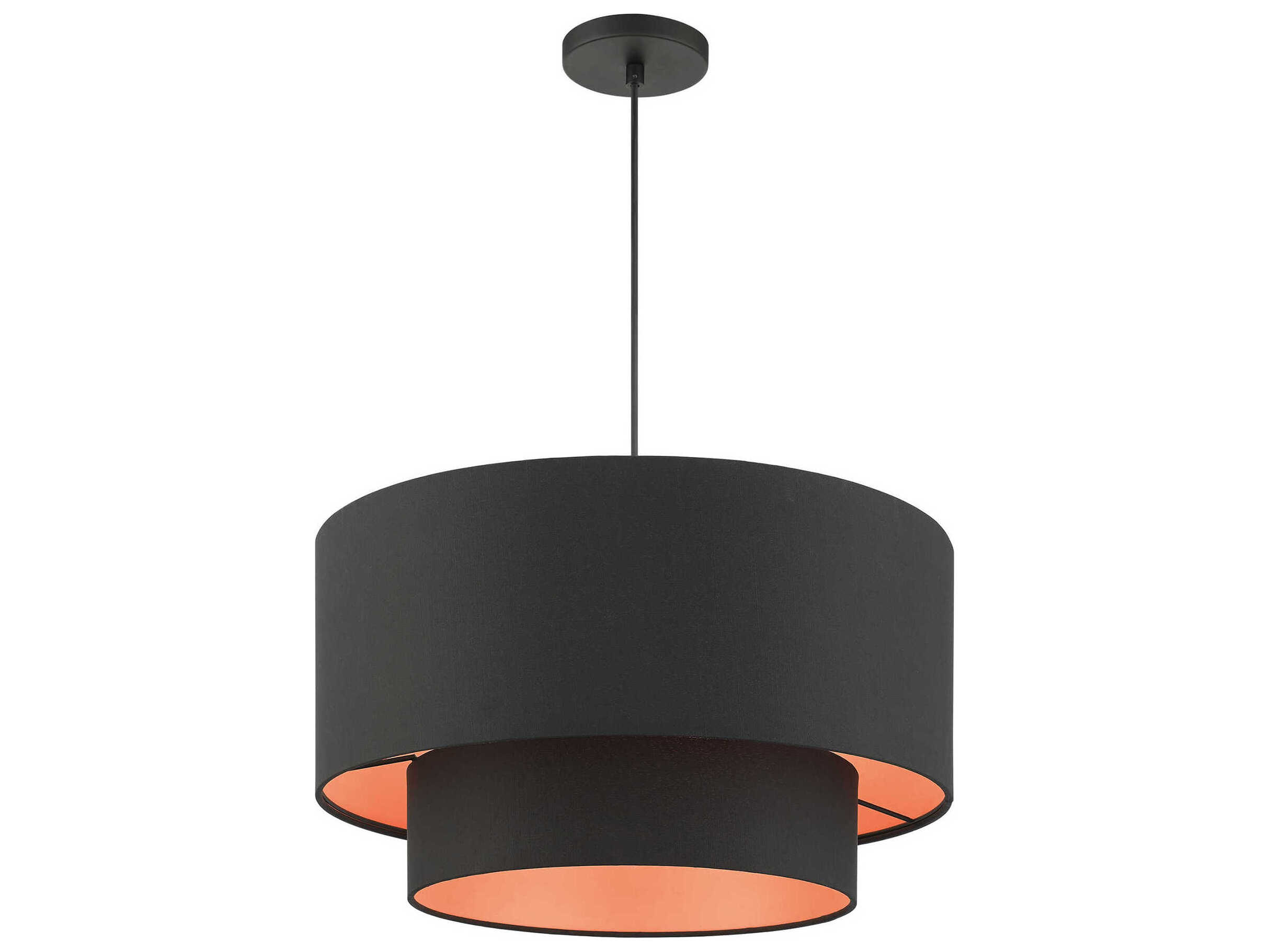 Livex Lighting Sentosa 3-Light Black Drum Pendant