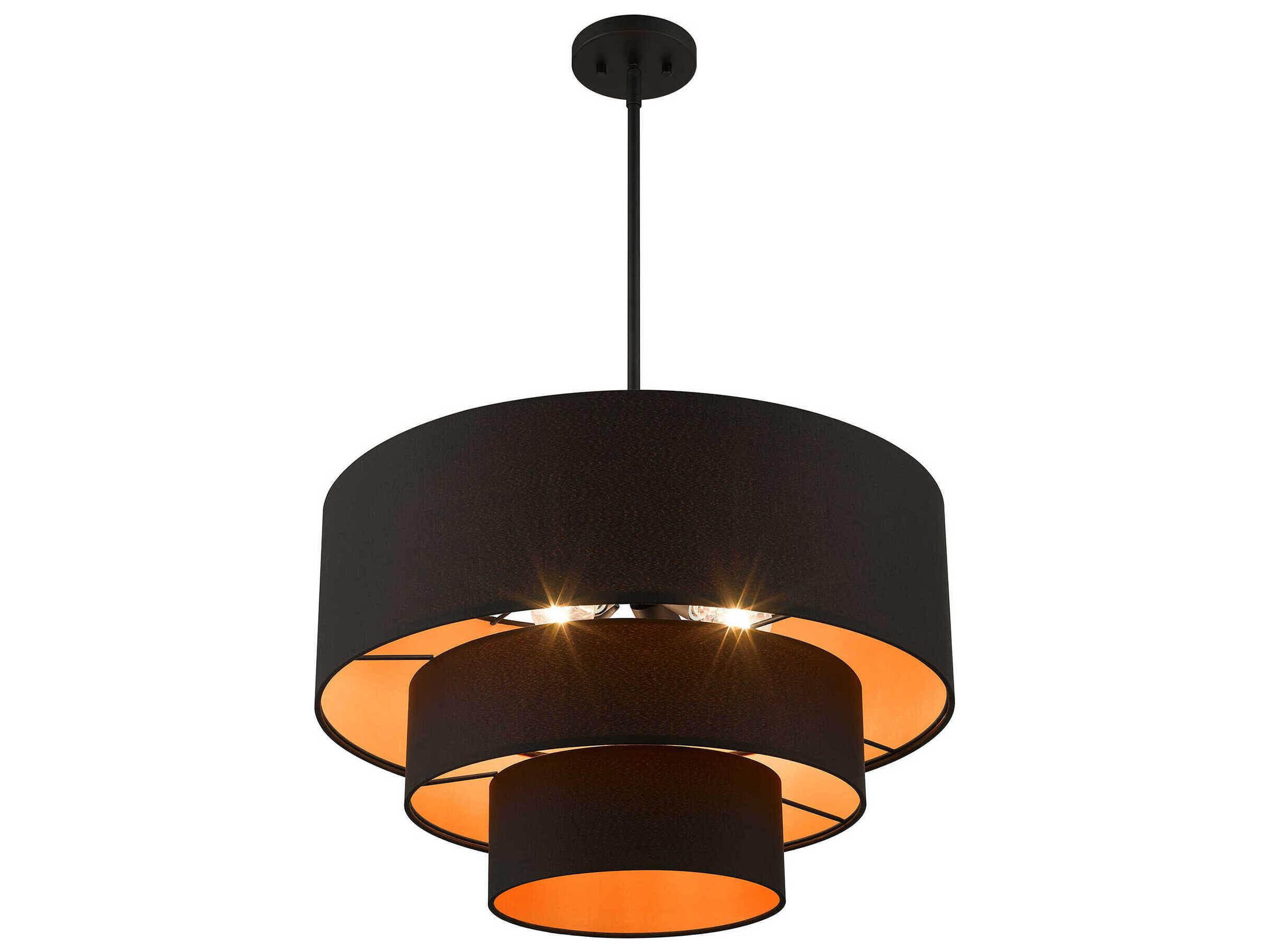 Livex Lighting Sentosa 4-Light Black Tiered Pendant