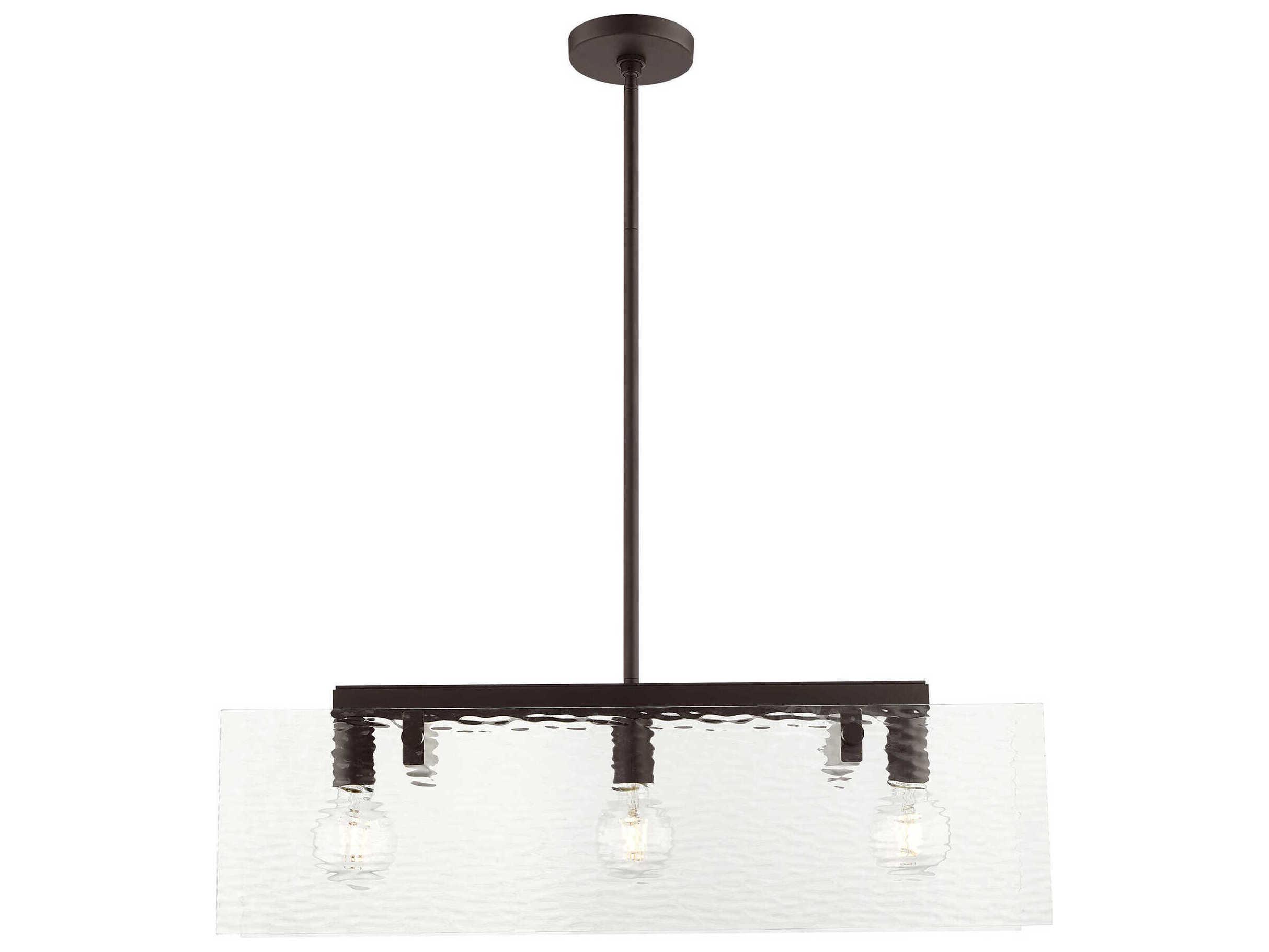 Livex Lighting Ashcroft 3-Light Bronze Glass Island Pendant