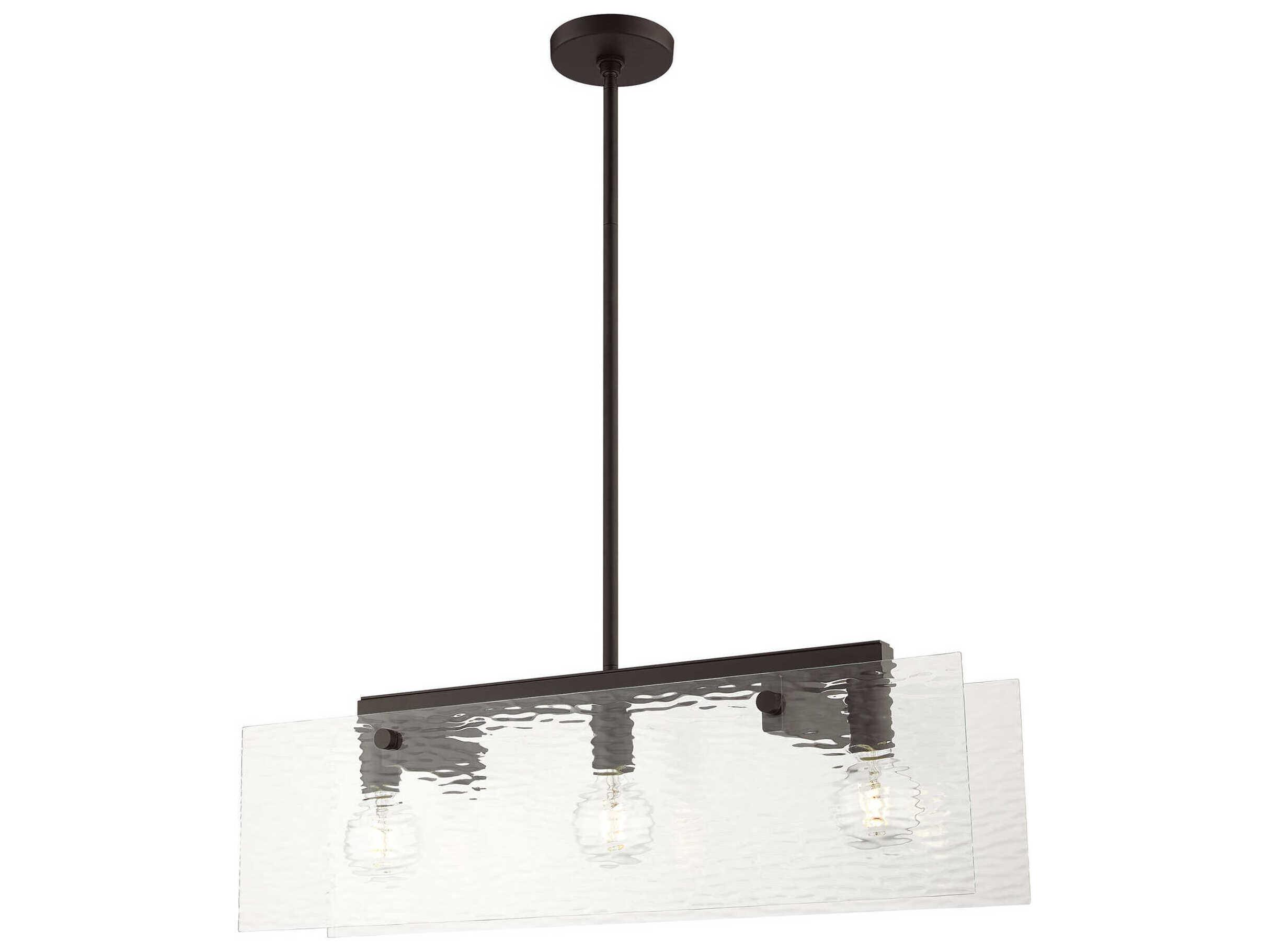 Livex Lighting Ashcroft 3-Light Bronze Glass Island Pendant