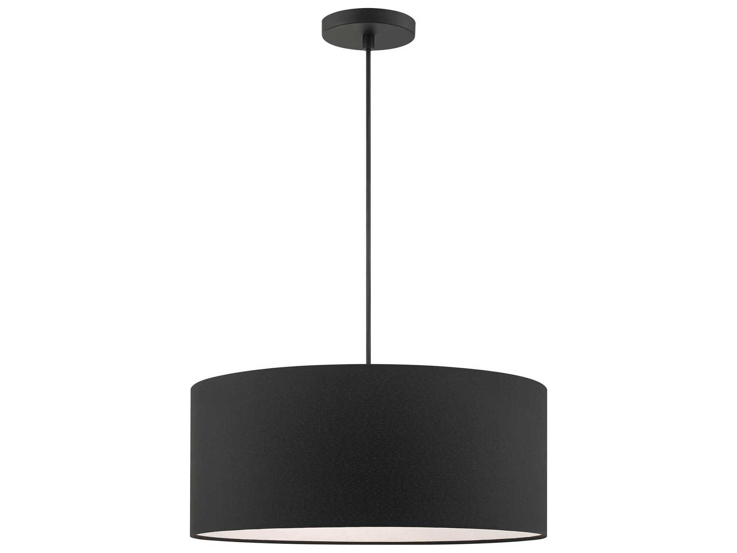 Livex Lighting Bainbridge 3-Light Black Drum Pendant