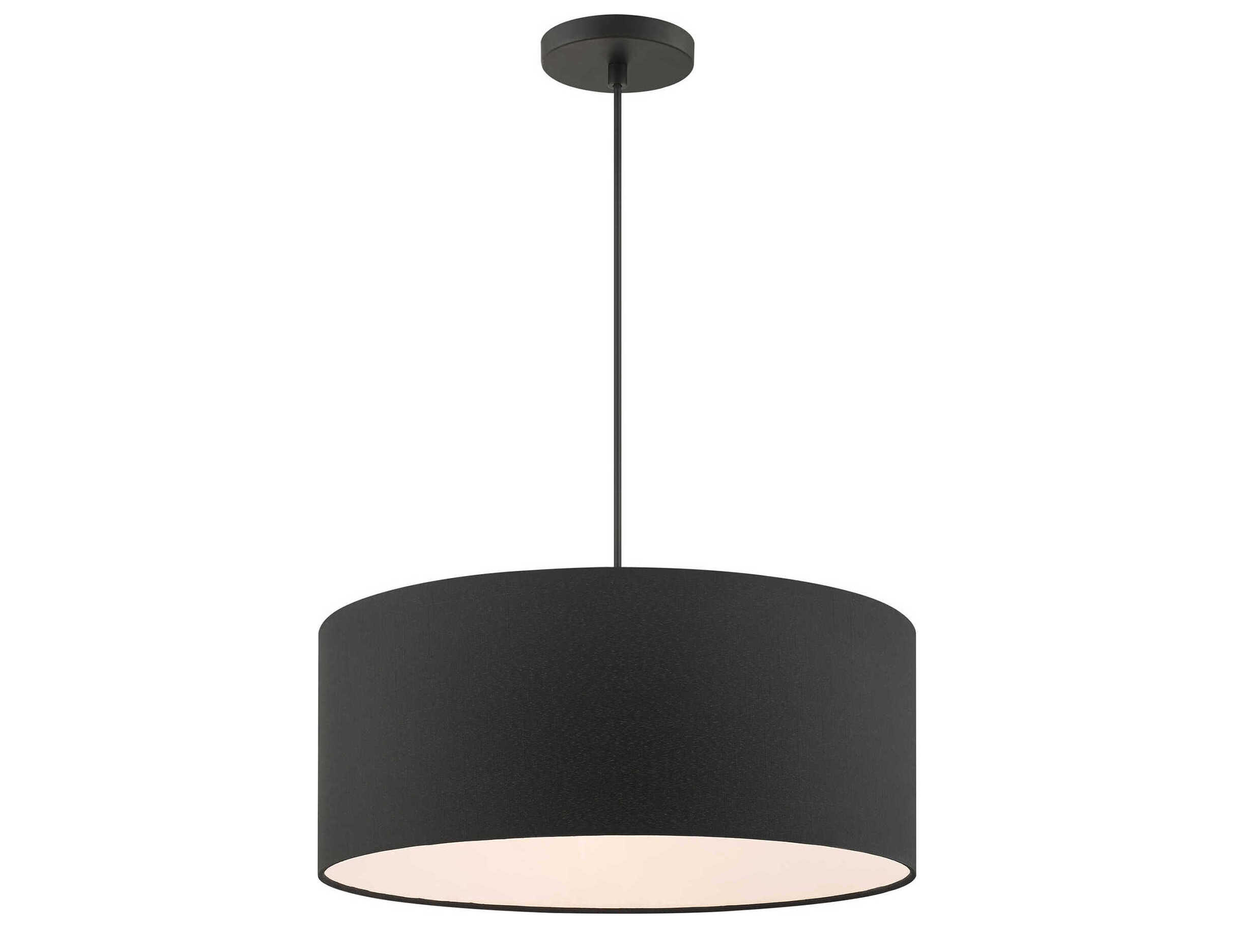 Livex Lighting Bainbridge 3-Light Black Drum Pendant