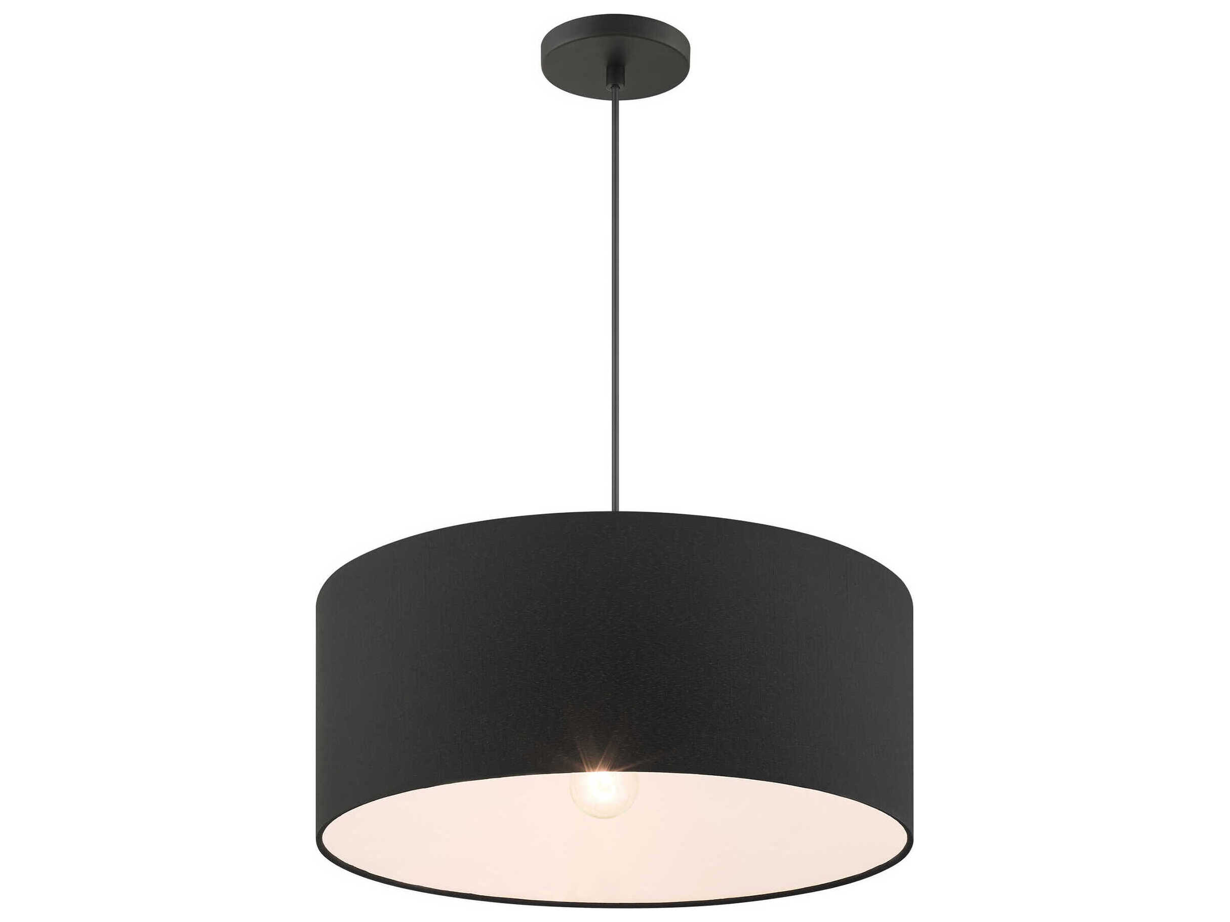 Livex Lighting Bainbridge 3-Light Black Drum Pendant