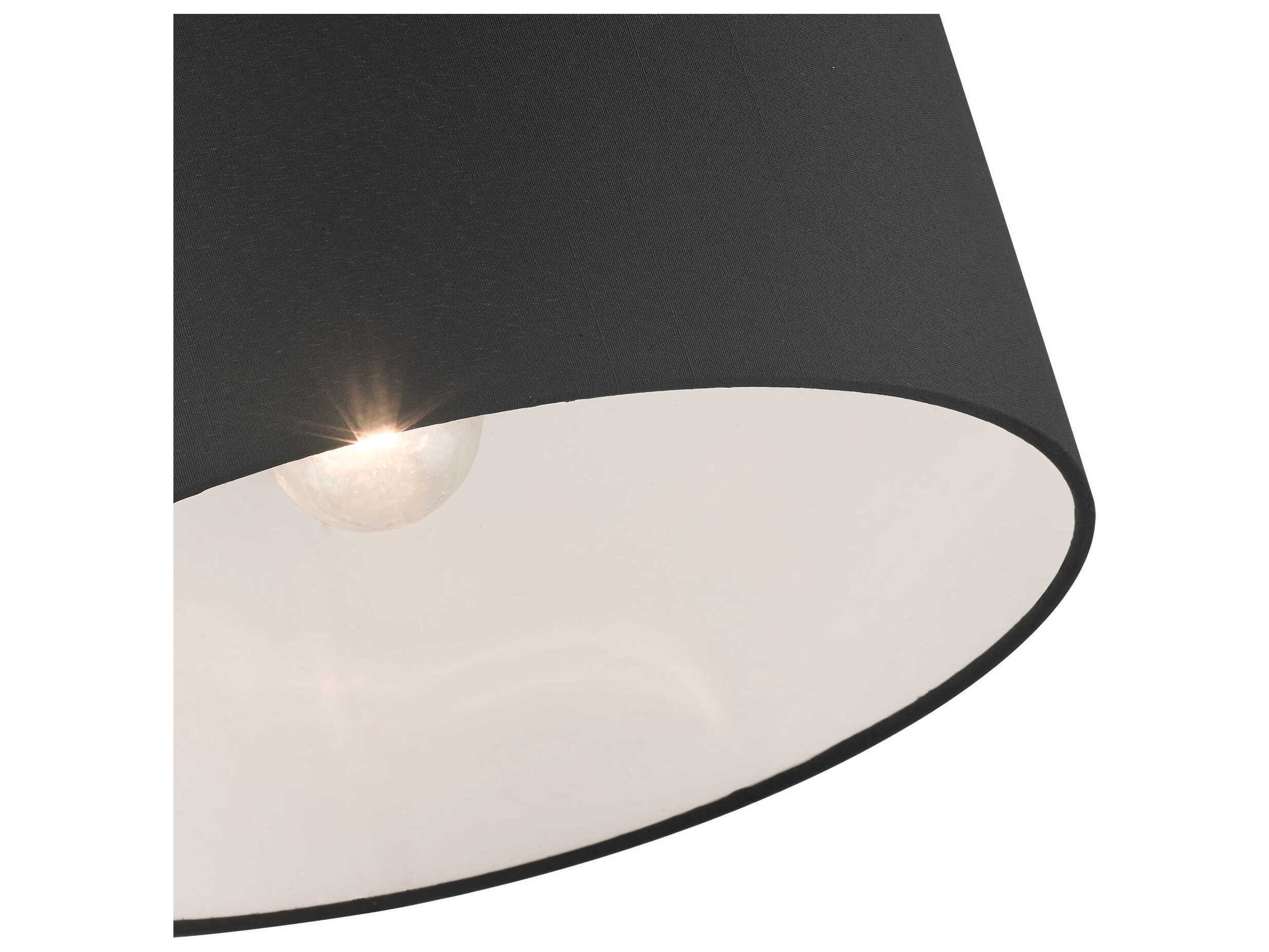 Livex Lighting Bainbridge 1-Light Black Drum Semi Flush Mount