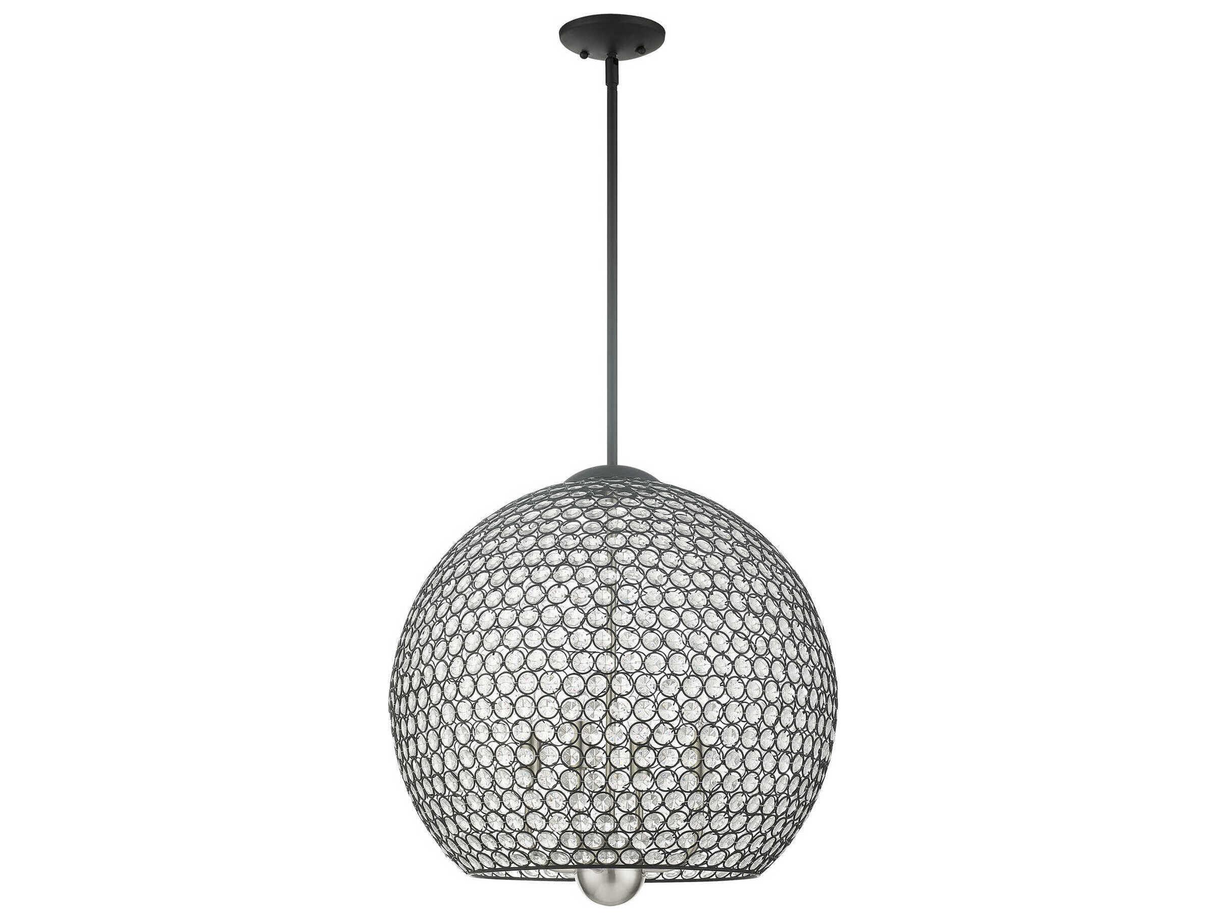 Livex Lighting Cassandra 4-Light Black Crystal Dome Pendant