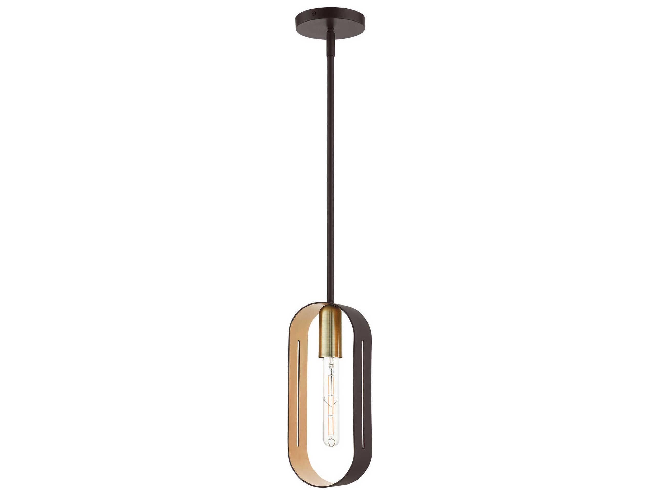 Livex Lighting Ravena 1-Light Bronze Antique Brass Gold Mini Pendant