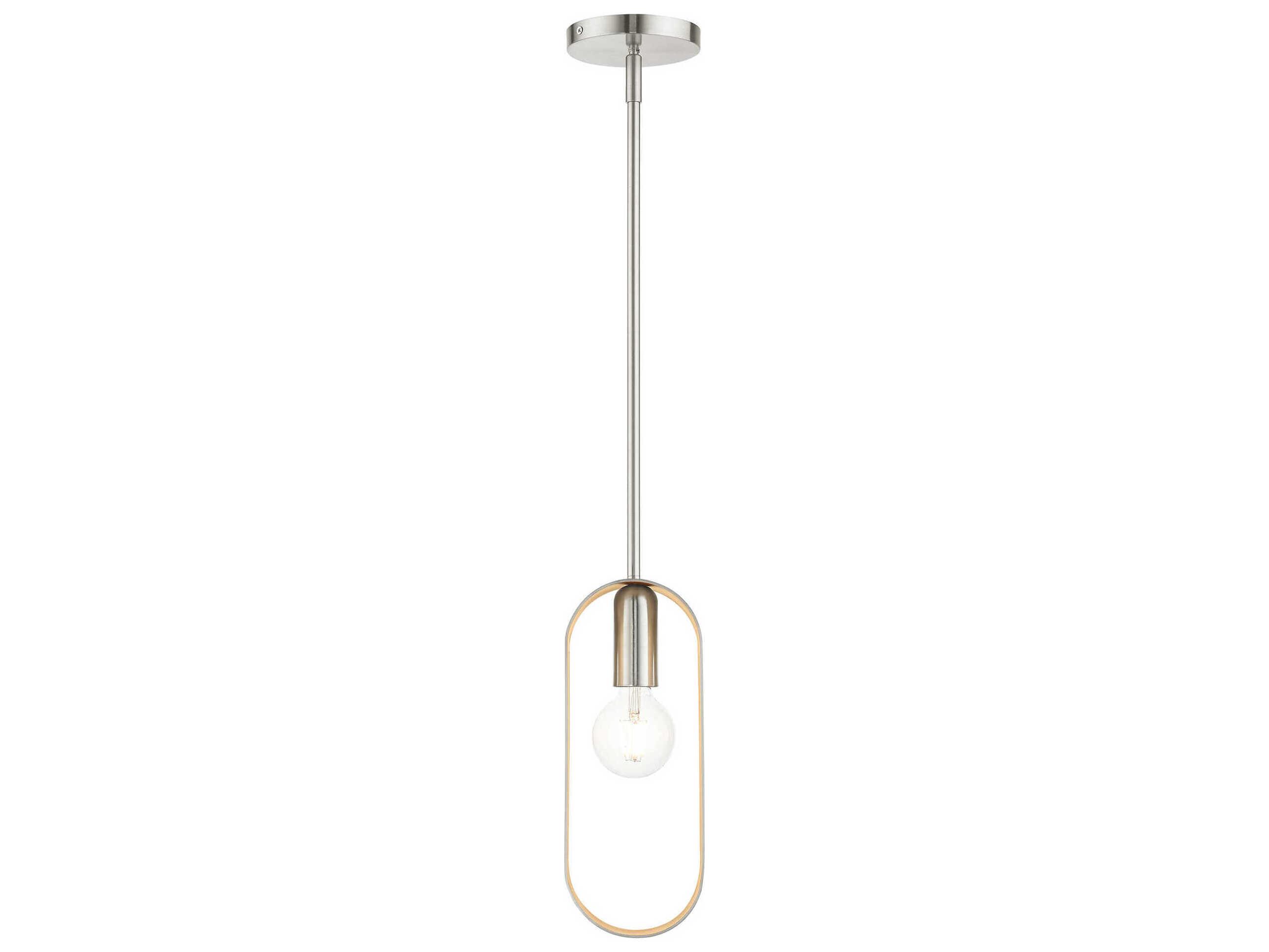 Livex Lighting Ravena 1-Light Brushed Nickel Mini Pendant