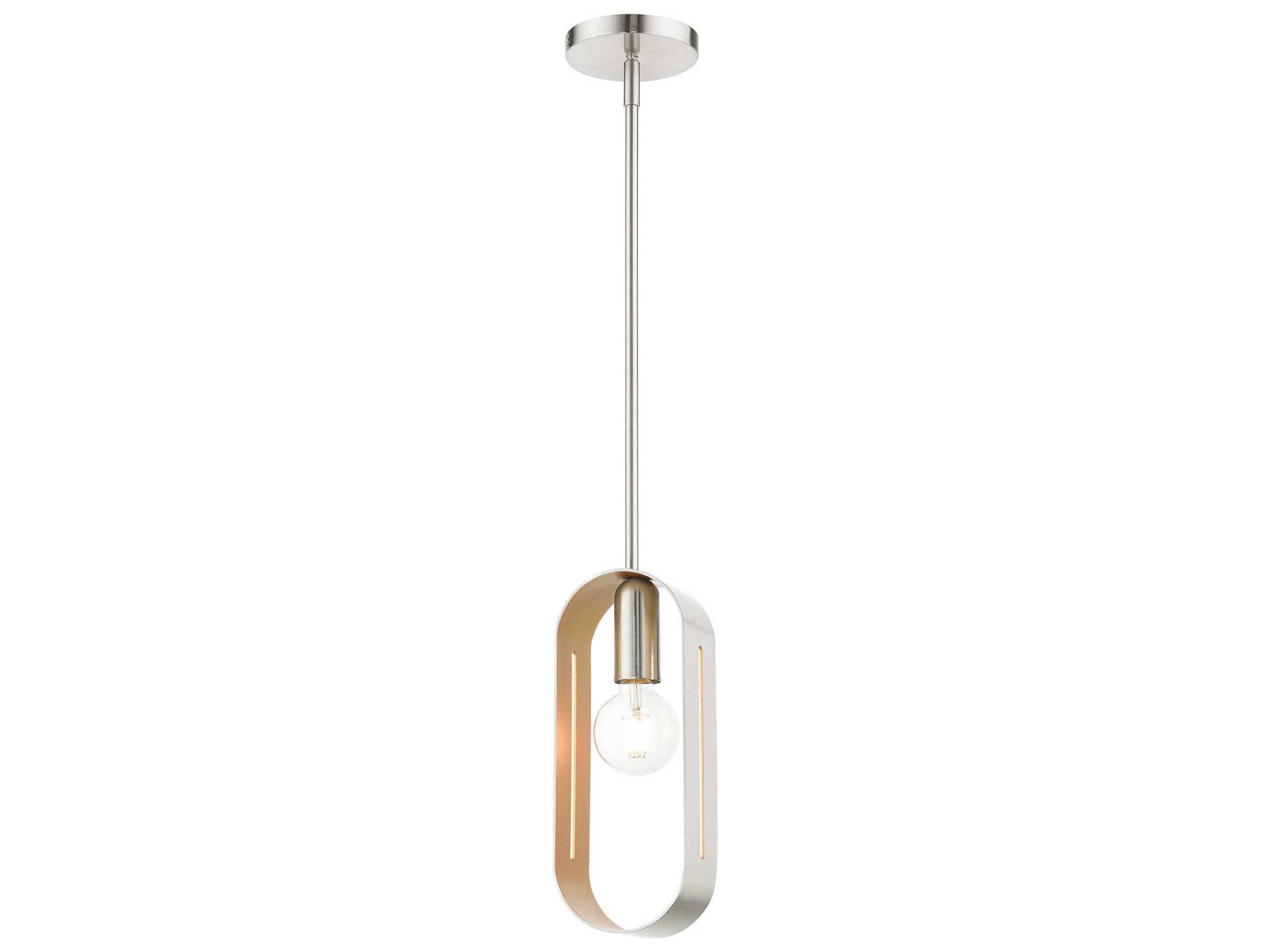 Livex Lighting Ravena 1-Light Brushed Nickel Mini Pendant