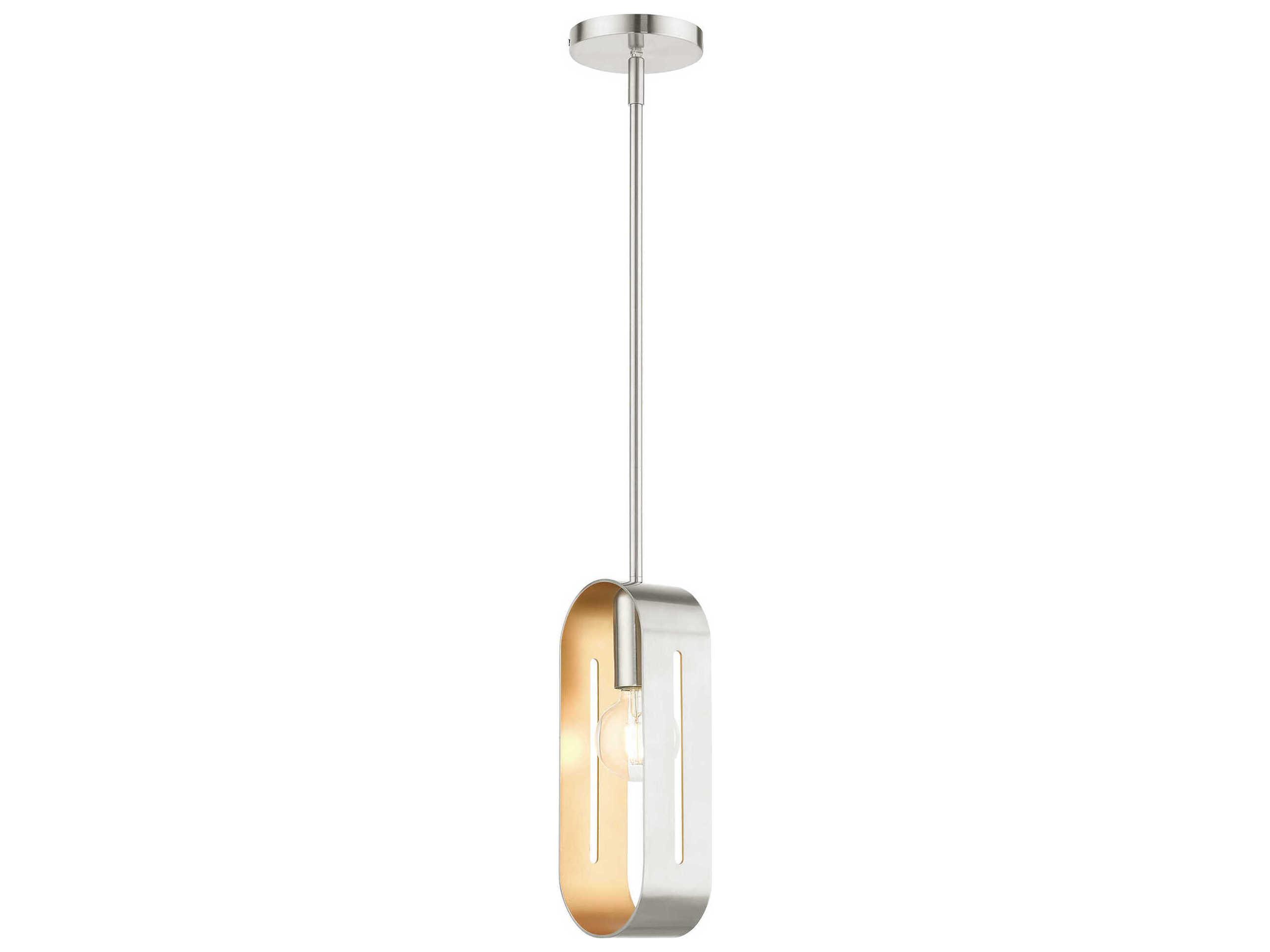 Livex Lighting Ravena 1-Light Brushed Nickel Mini Pendant